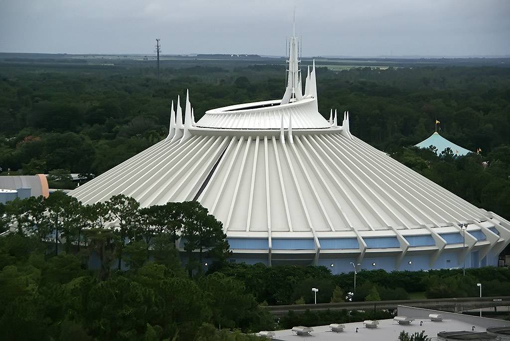 Space Mountain viewed from the outdoor viewing location on the Bay Lake Tower rooftop