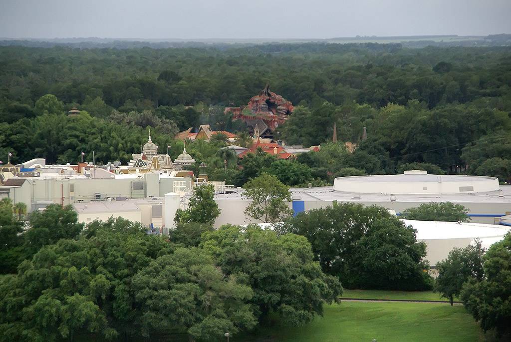 Splash Mountain viewed from the outdoor viewing location on the Bay Lake Tower rooftop