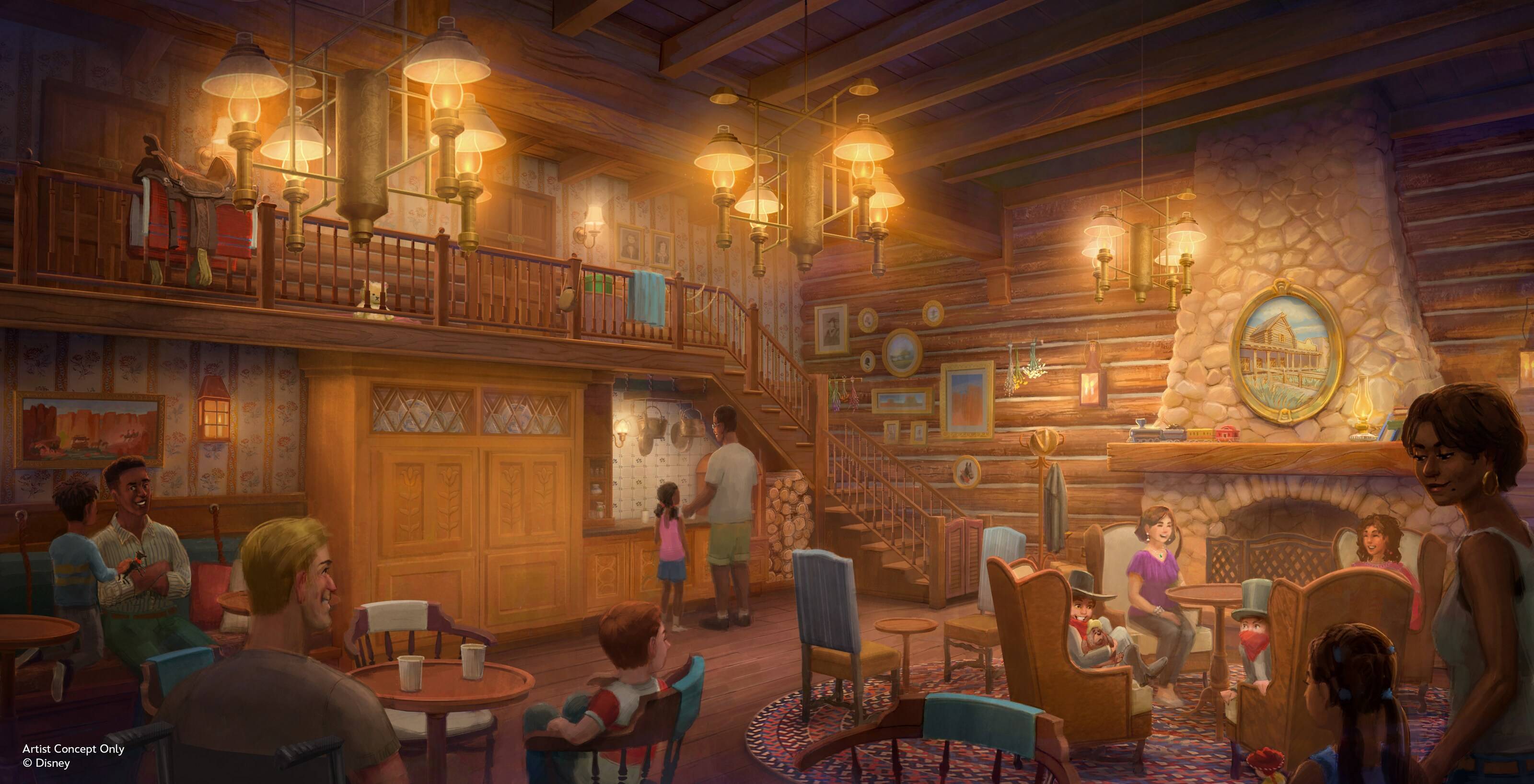 Disney Shares First Concept Art and Details of McKim's Mile House DVC Lounge in Frontierland
