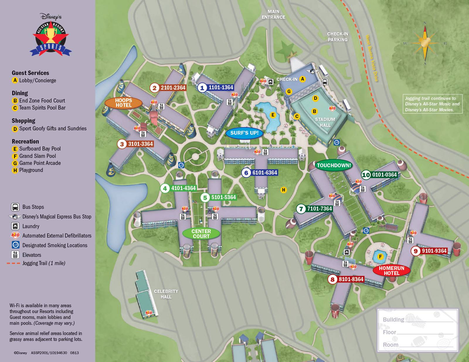 2013 All Star Sports Resort guide map