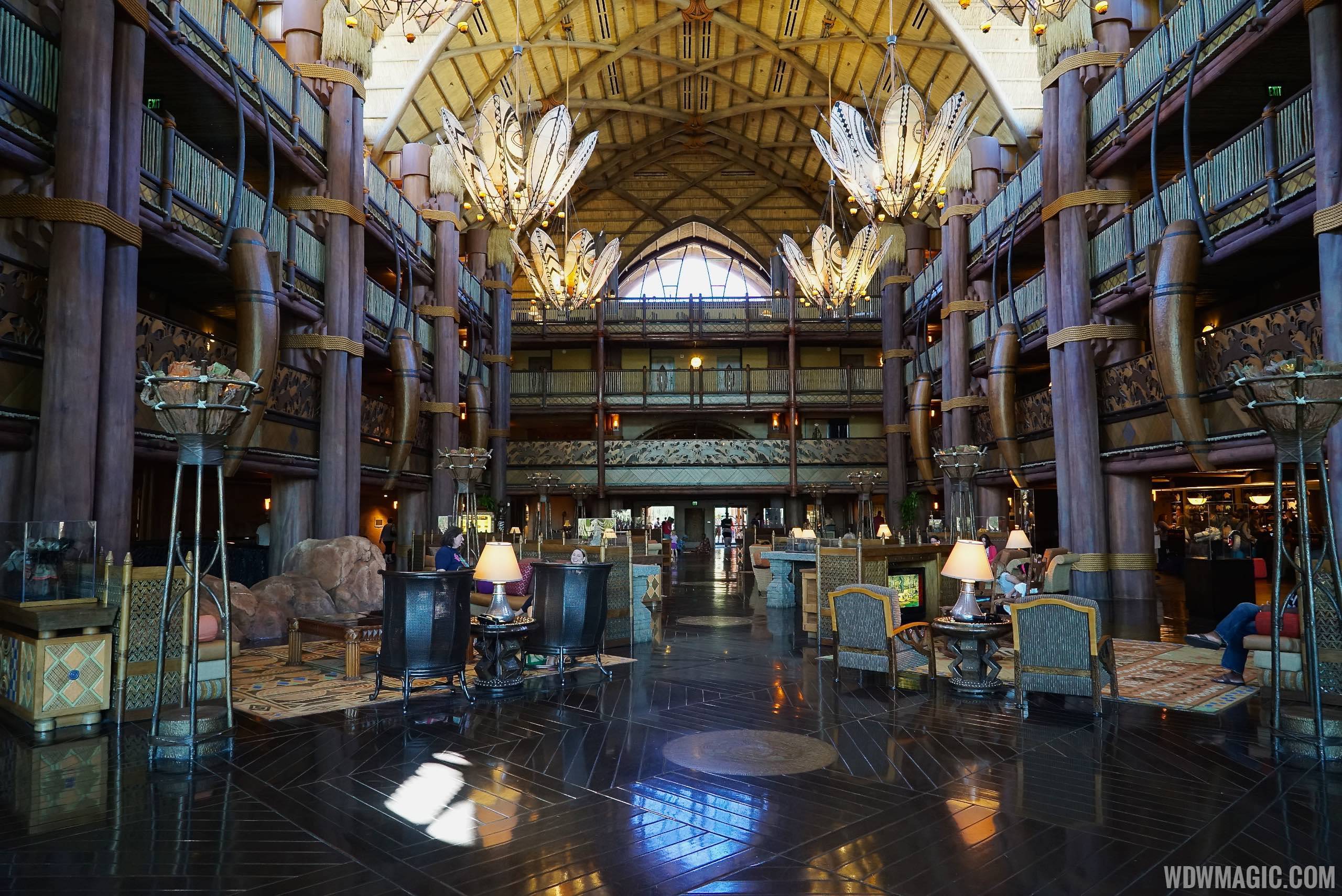 The main lobby at Disney's Animal Kingdom Lodge