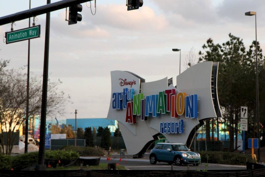 PHOTOS - Roadside main entrance signage now up at Disney's Art of Animation Resort