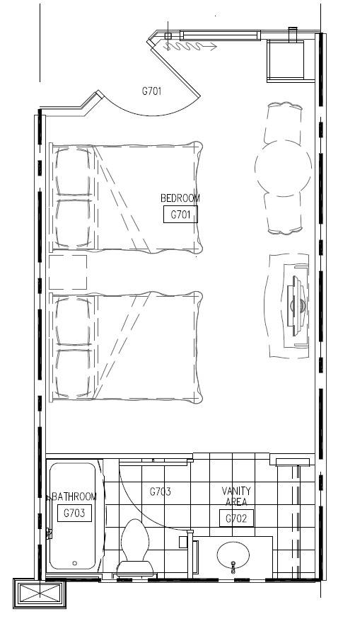 Little Mermaid section value room with two beds floor plan