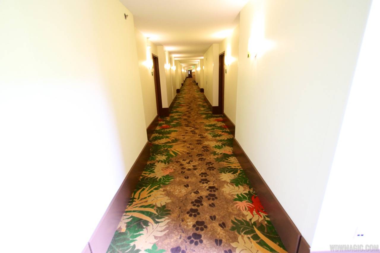The hallway inside the Lion King section at Disney's Art of Animation Resort