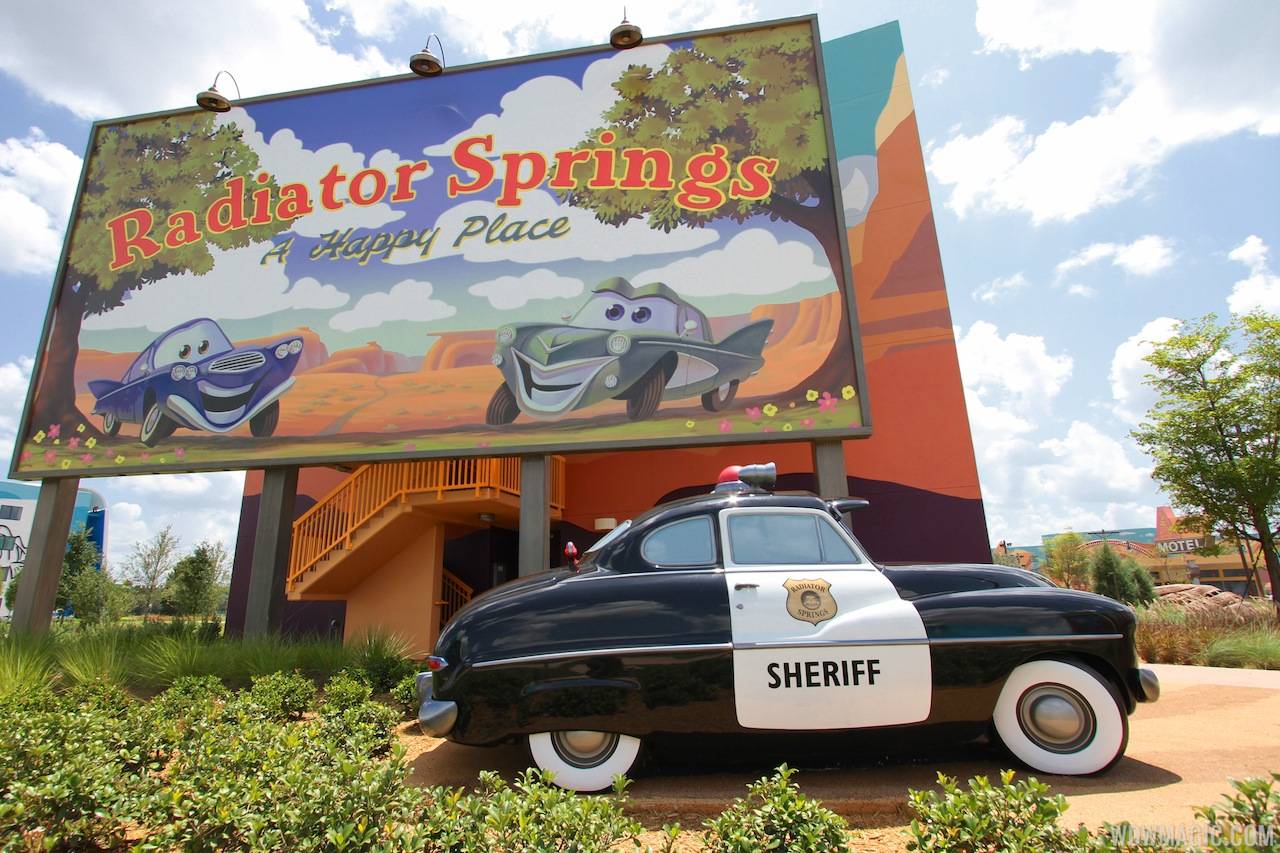 Sheriff in the Cars section of Disney's Art of Animation Resort