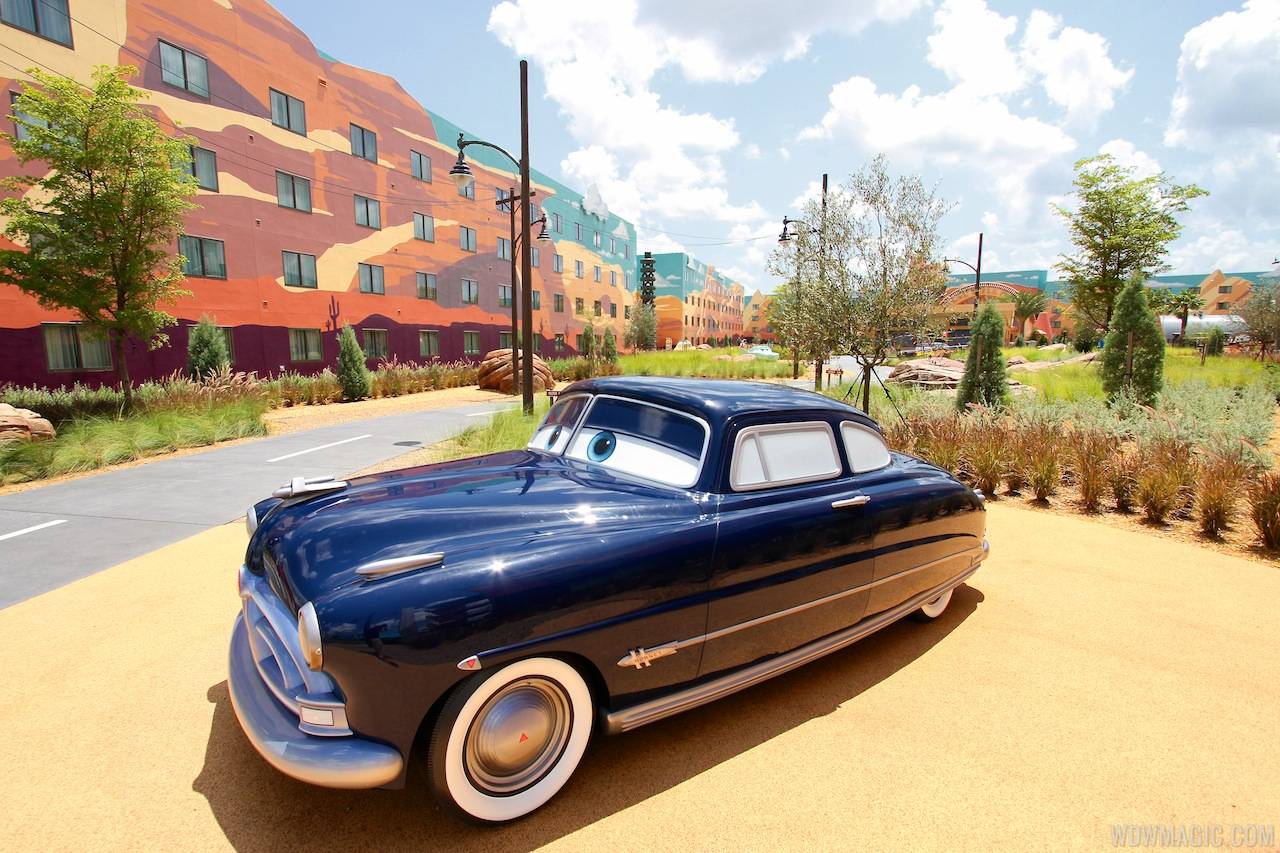 Doc Hudson in the Cars area at Disney's Art of Animation Resort