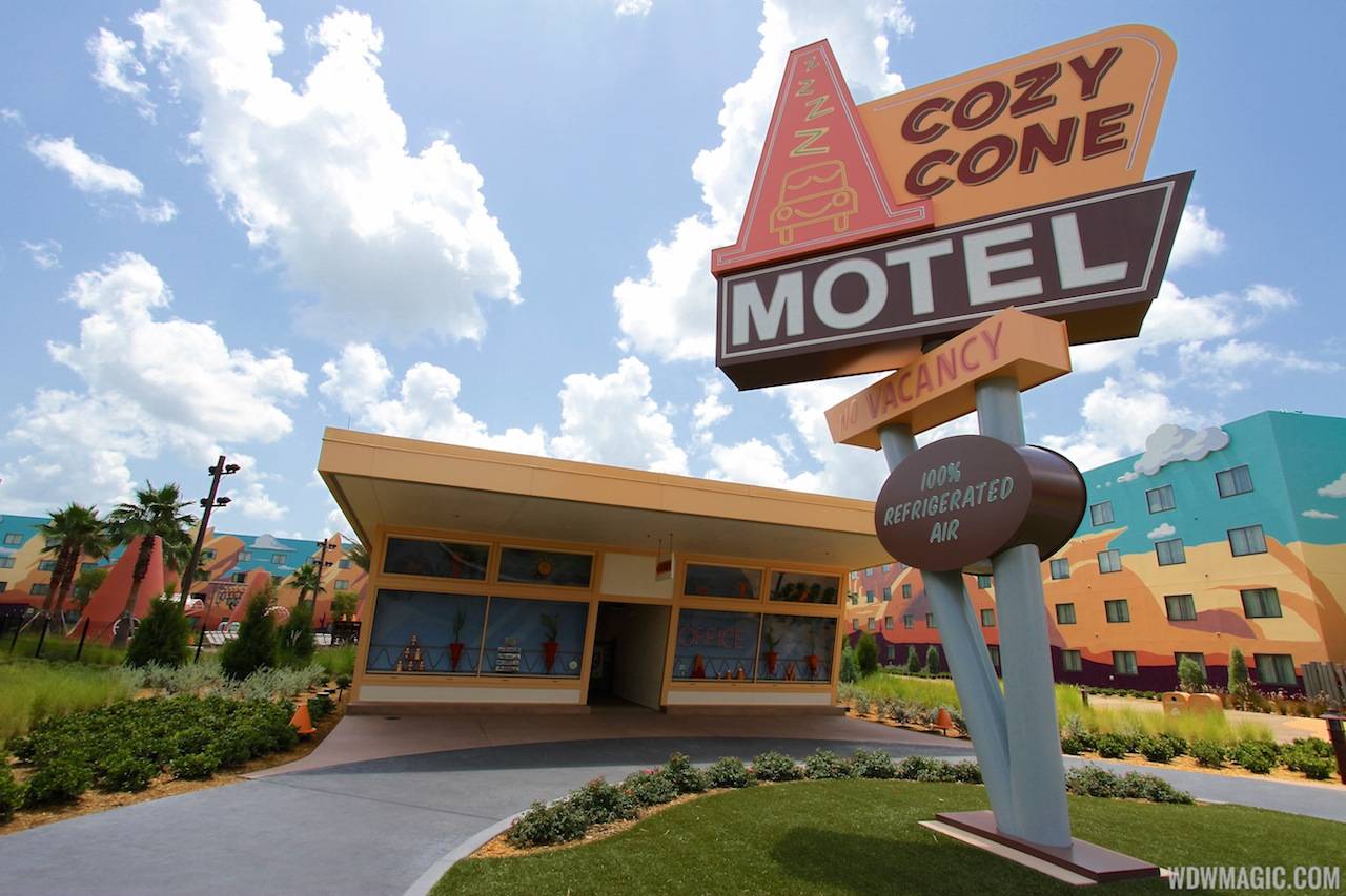 The Cozy Cone Motel in the Cars section at Disney's Art of Animation Resort