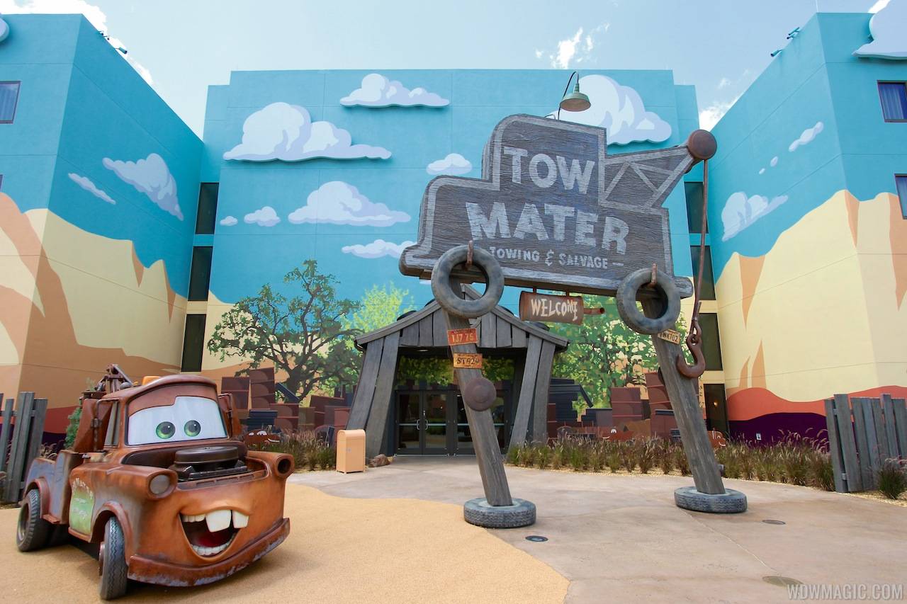 Tow Mater in the Cars section of Disney's Art of Animation Resort