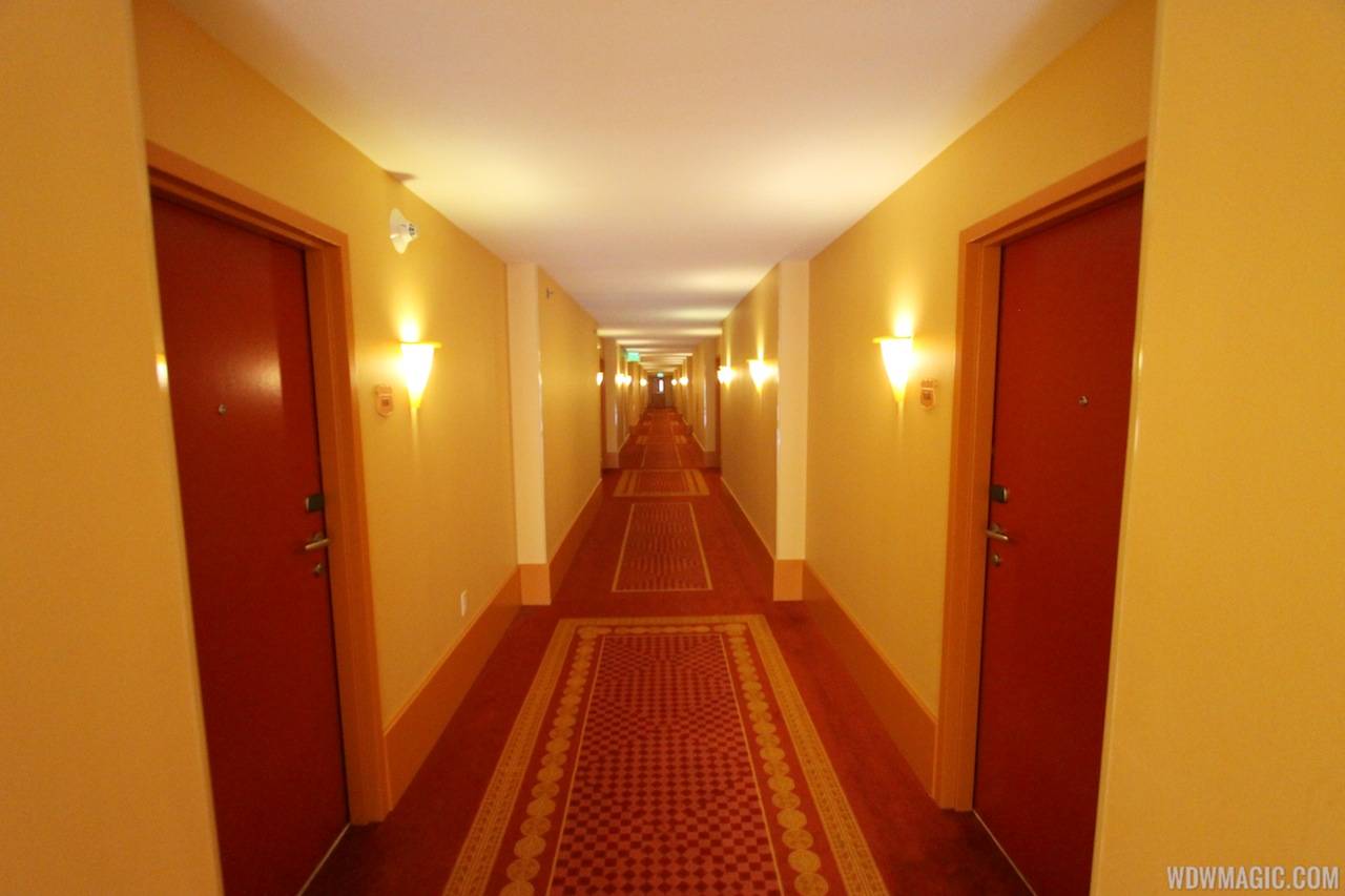 A hallway in the Cars building at Disney's Art of Animation Resort