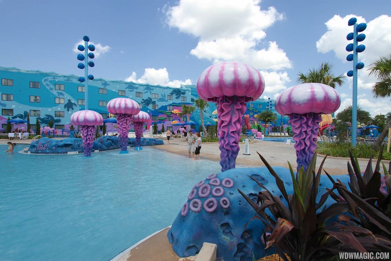 Zero entry side of the Big Blue Pool in the Finding Nemo section of Disney's Art of Animation Resort