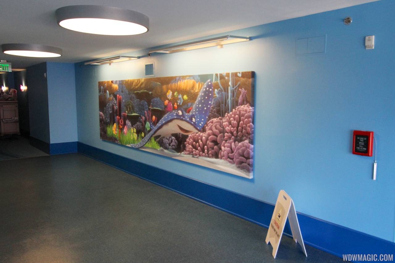Corridor artwork in the Finding Nemo section of Disney's Art of Animation Resort