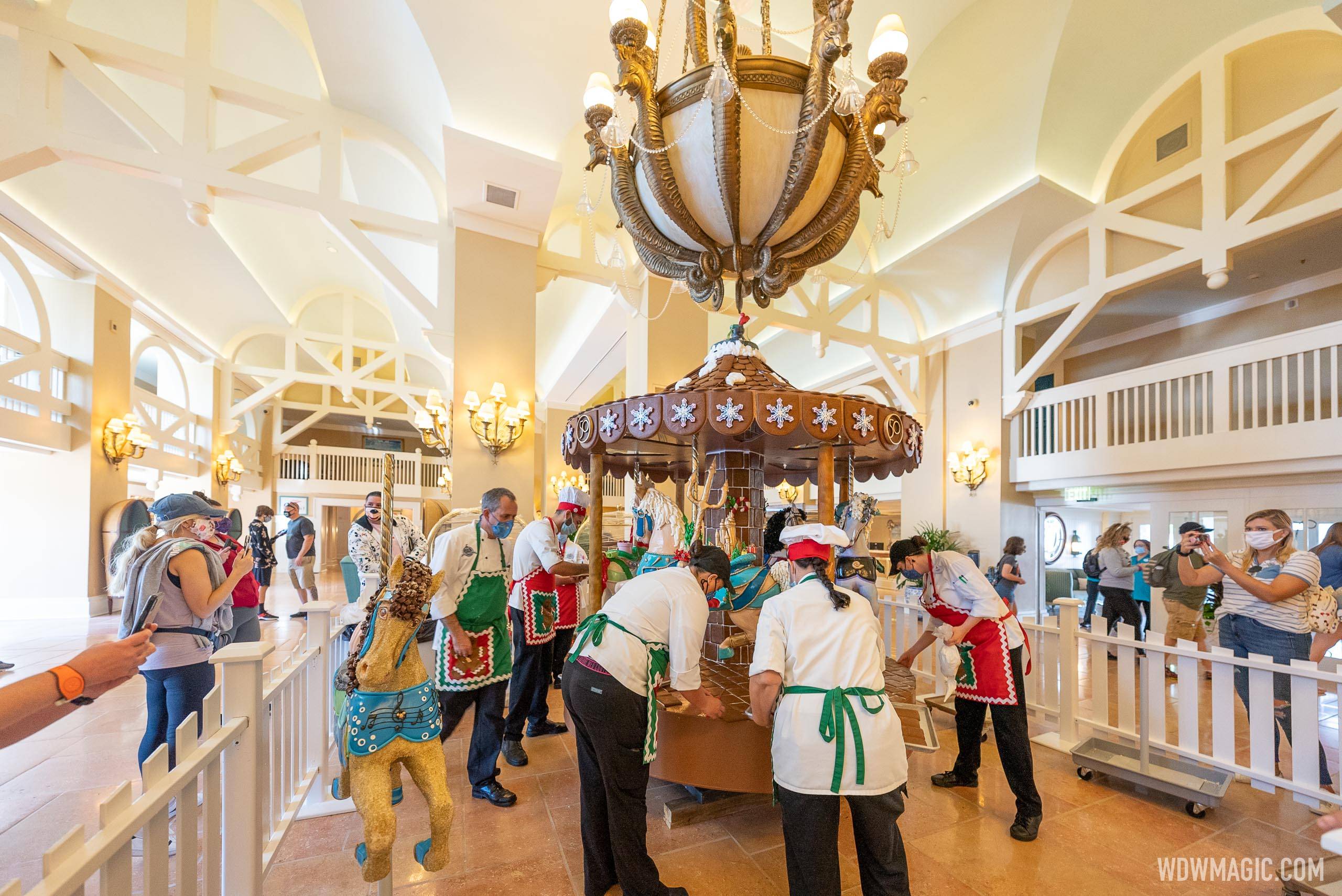 Assembling the Gingerbread Carousel at Disney's Beach Club Resort