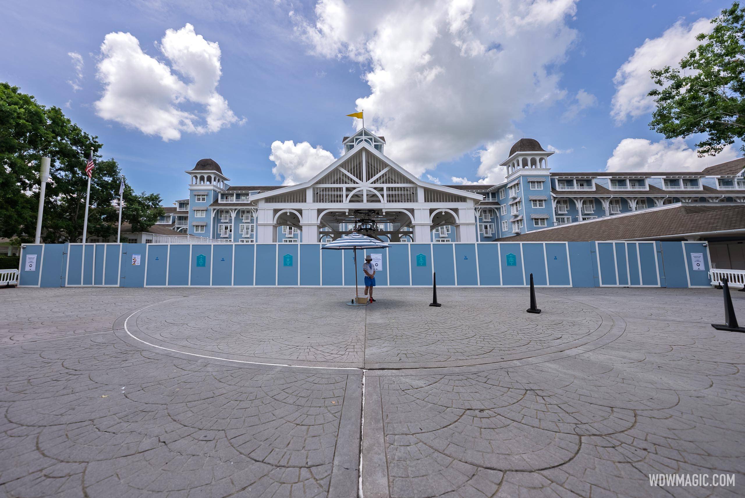Exterior Work Begins at Disney's Beach Club as Porte Cochere Closes for Refurbishment