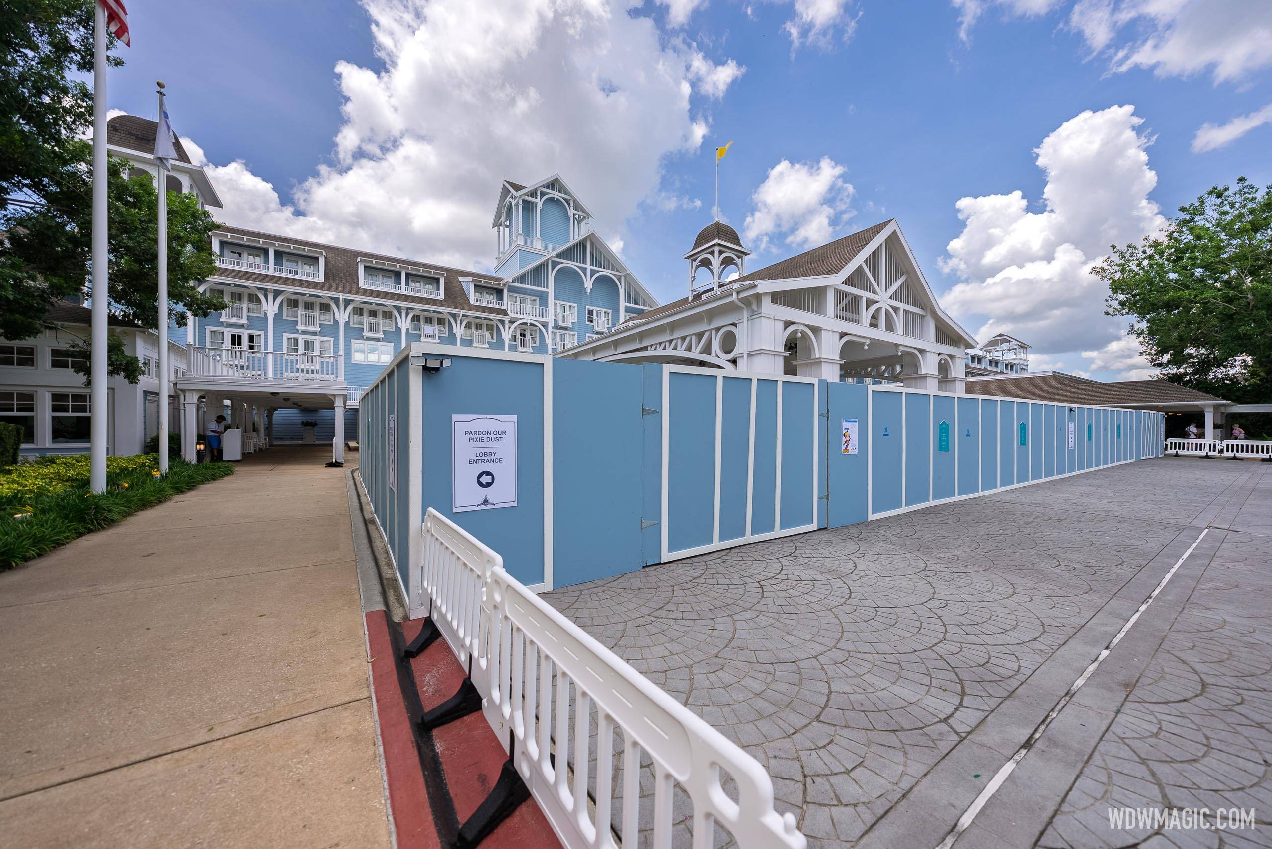 Porte Cochere Closed for Refurbishment at Beach Club - June 12, 2025
