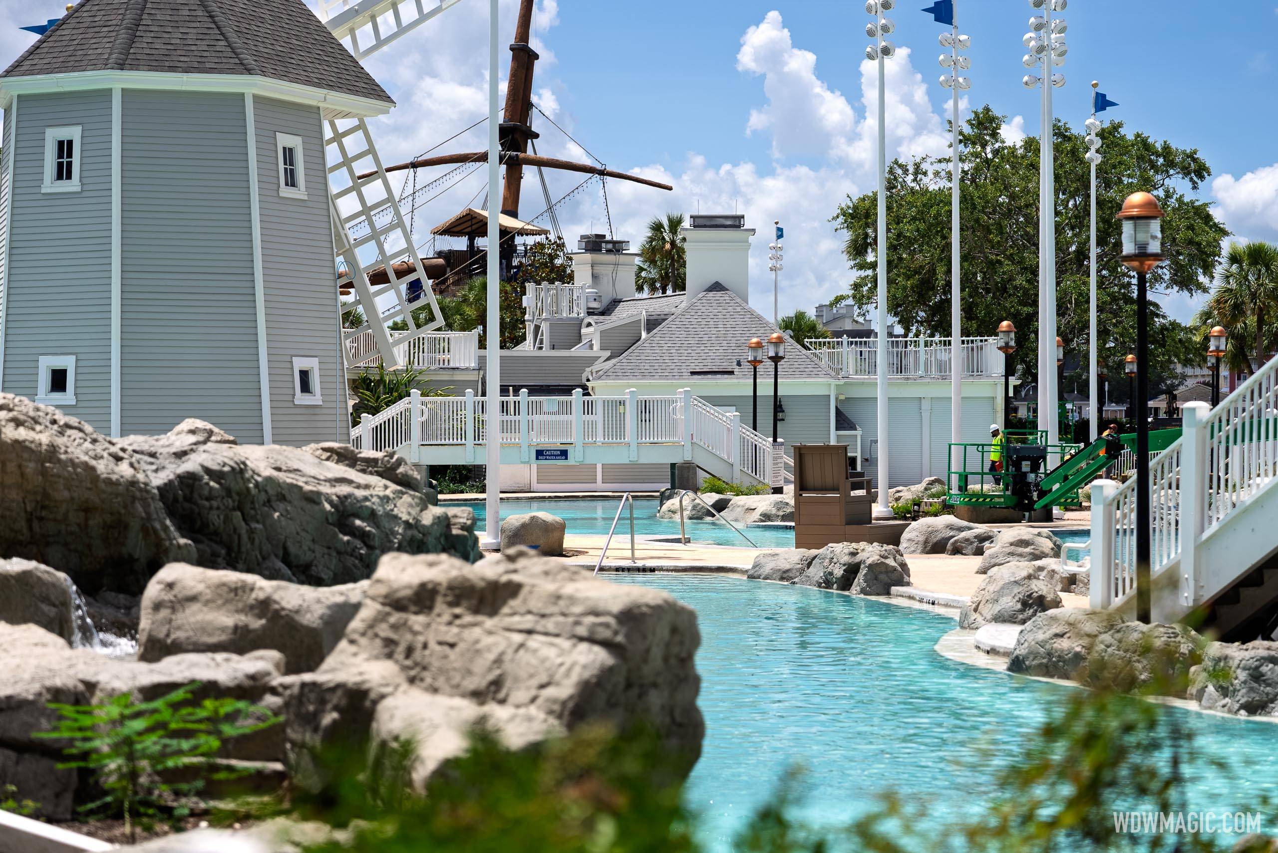 Stormalong Bay Refilled and Waterfalls Running as Reopening Nears at Disney's Yacht and Beach Club
