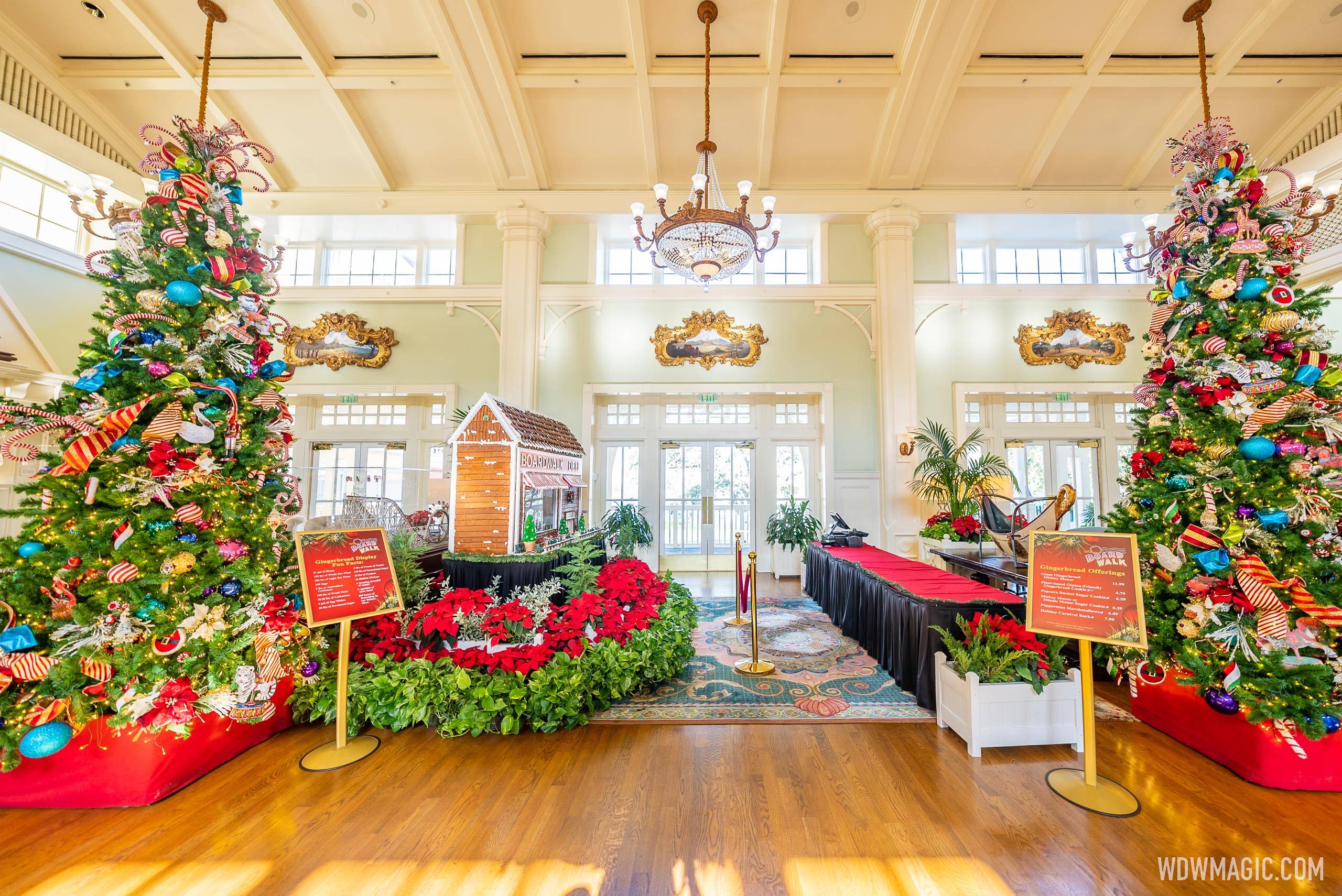 Holiday decor at Disney's Boardwalk Inn