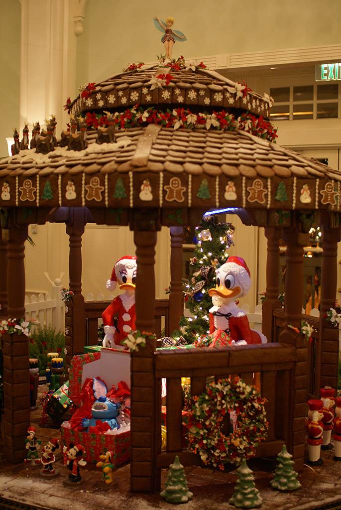 The 2008 Holiday gingerbread house at the Boardwalk Resort lobby.