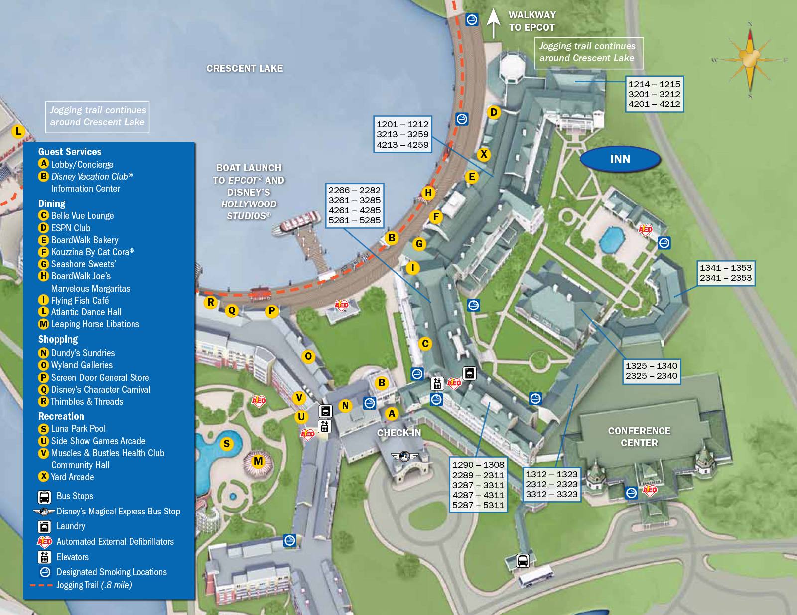 2013 BoardWalk Villas guide map