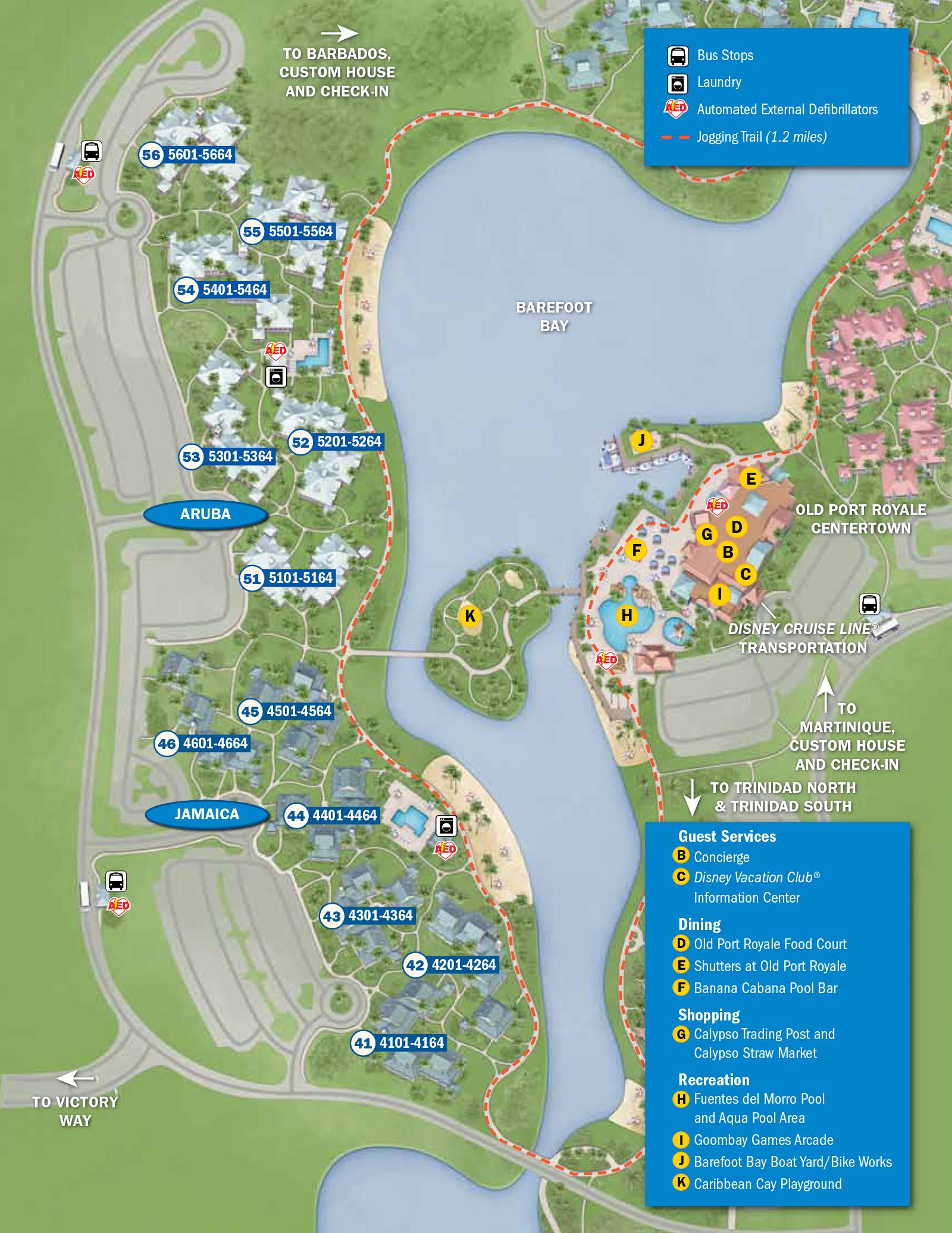 2013 Caribbean Beach Resort guide map