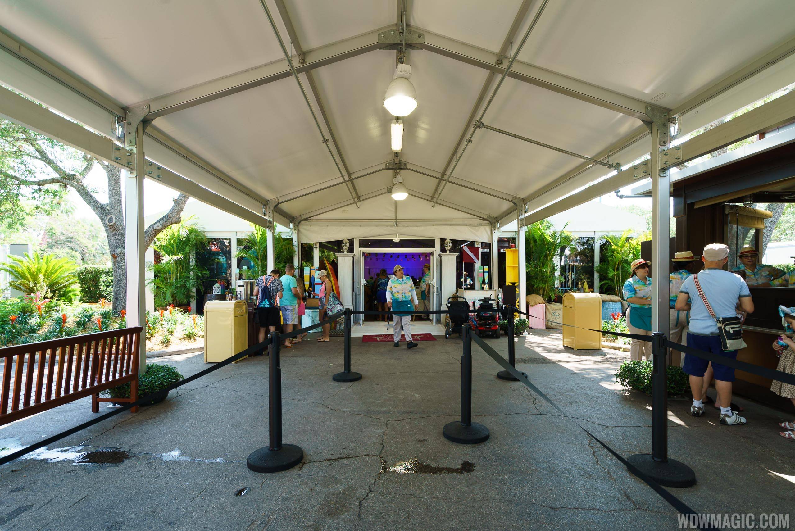 Entrance to the dining marquee