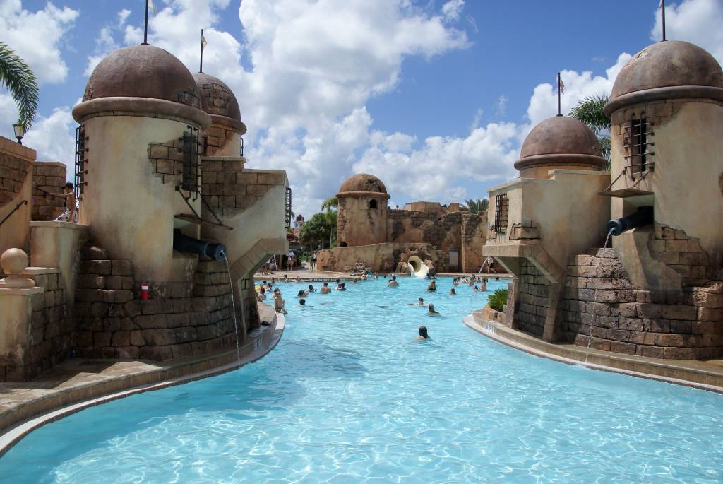 The water play area near the Fuentes del Morro feature pool is now closed for refurbsihemnt