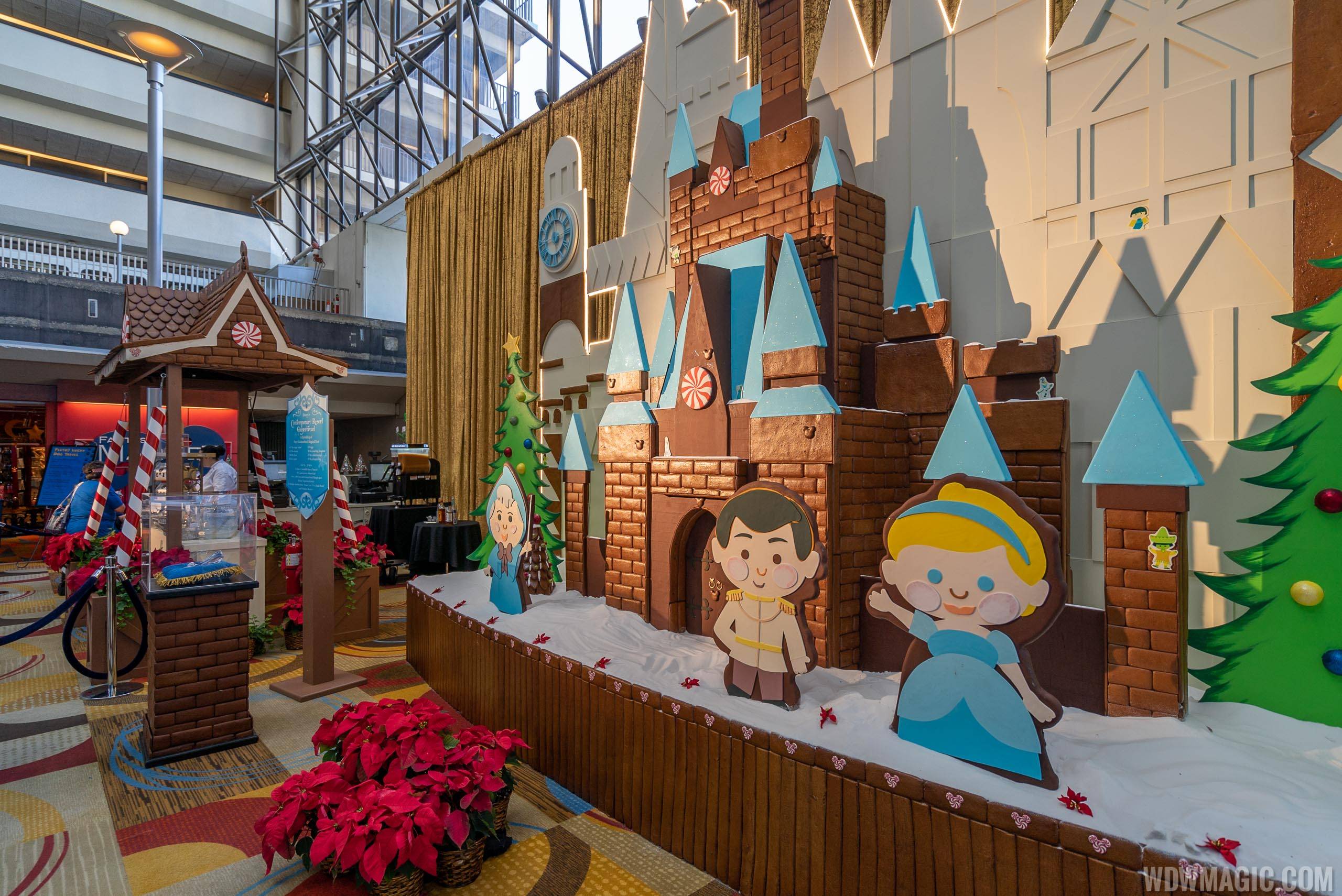 Disney's Contemporary Resort Gingerbread House and Christmas Holiday decor 2019