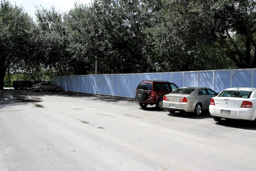 Walls have moved into the Wedding Pavilion parking lot