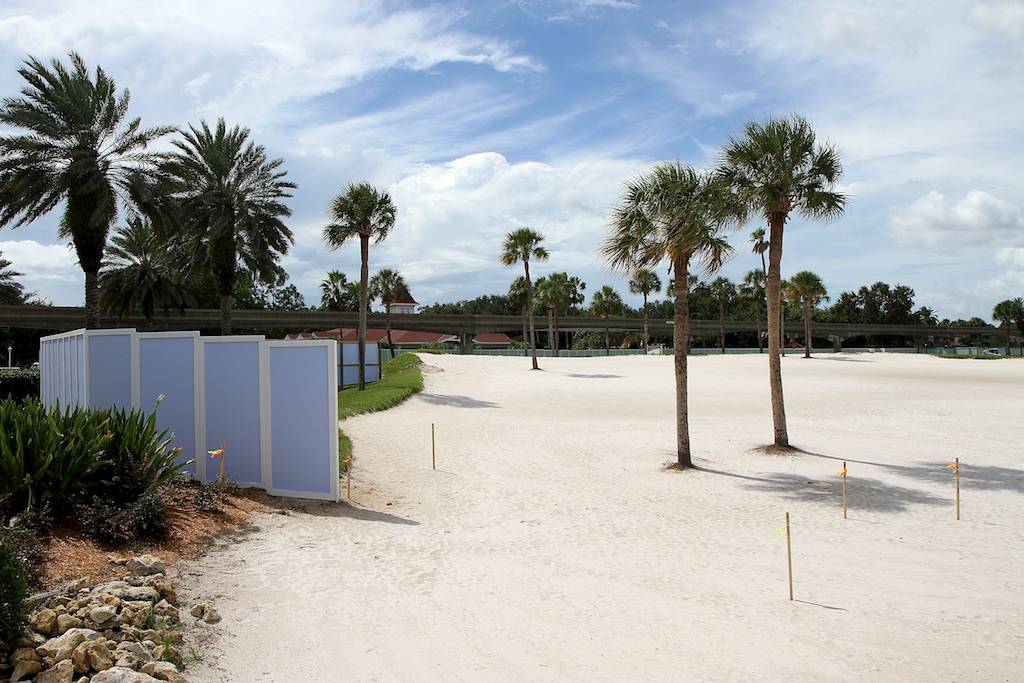 PHOTOS - Construction walls move onto the beach area for Disney's Grand Floridian DVC project