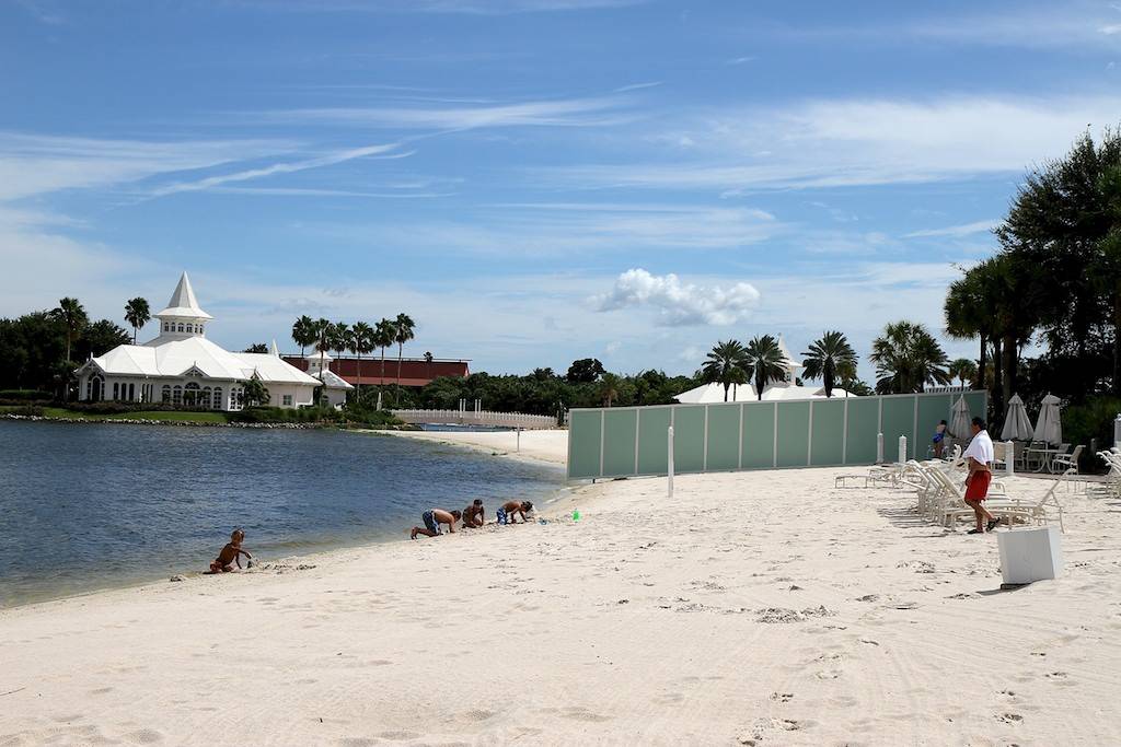 The view from the Grand Floridian pool area on the beach looking towards the construction area