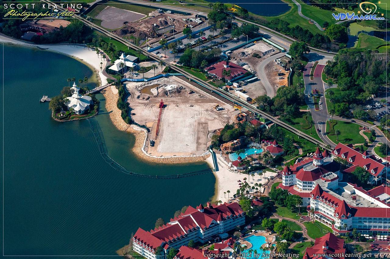 PHOTO - View from the air of the Grand Floridian Vacation Club wing construction