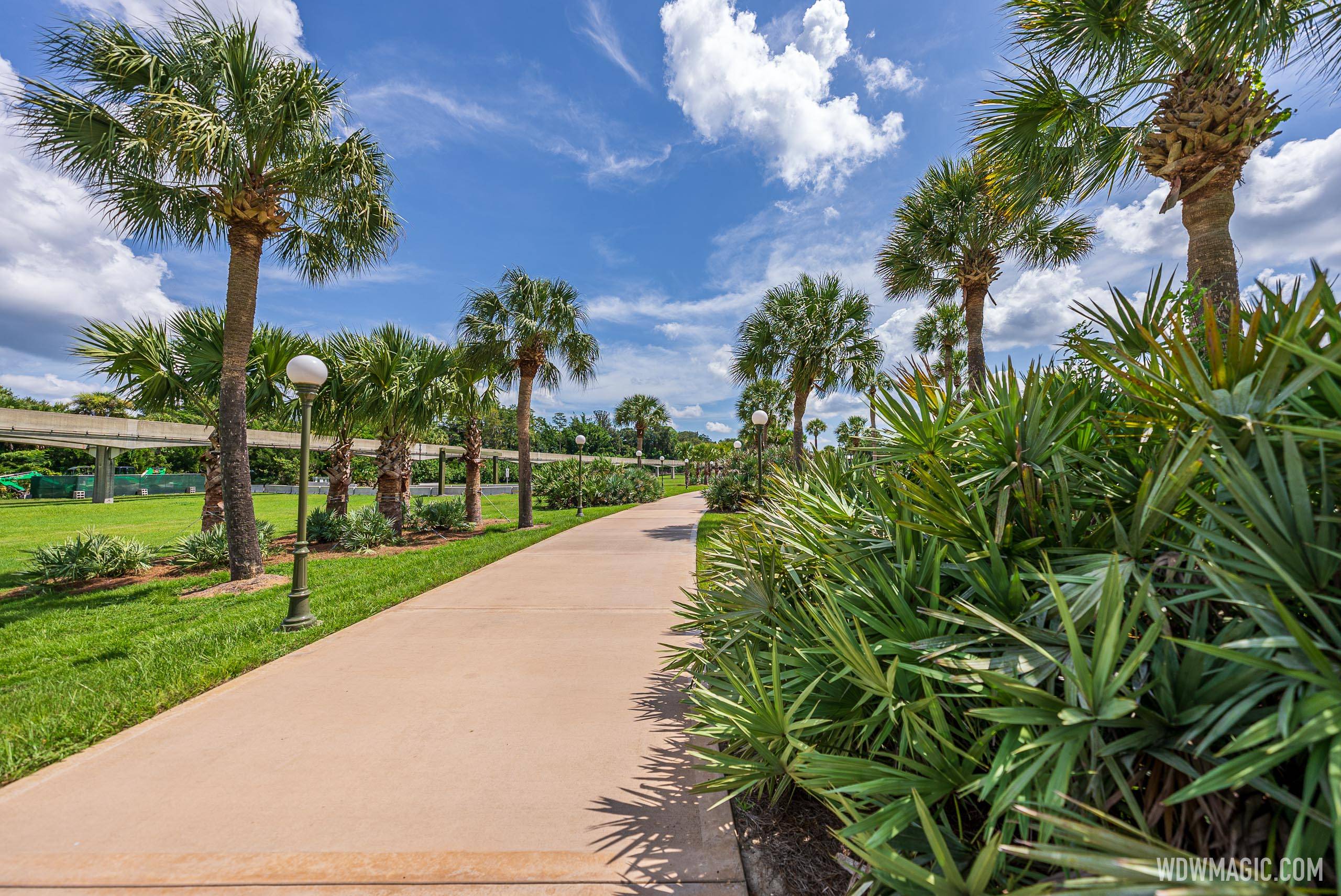 New landscaping at the Grand Floridan Resort walkway to Magic Kingdom