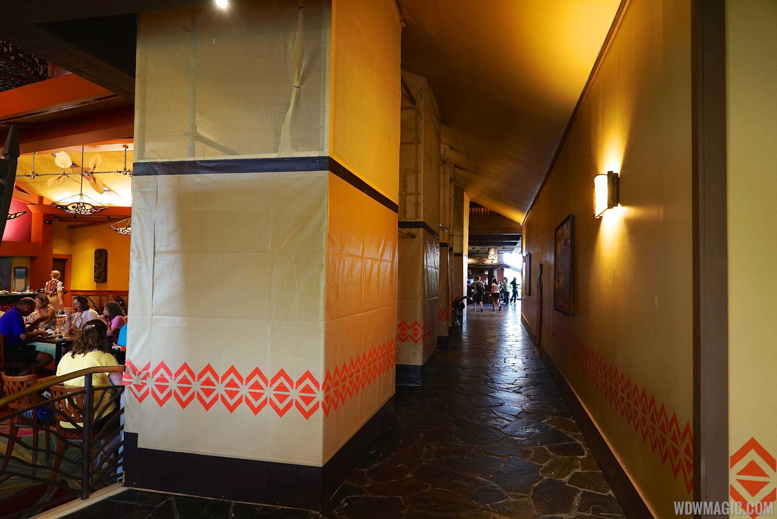 Polynesian Resort lobby construction walls around Kona Cafe