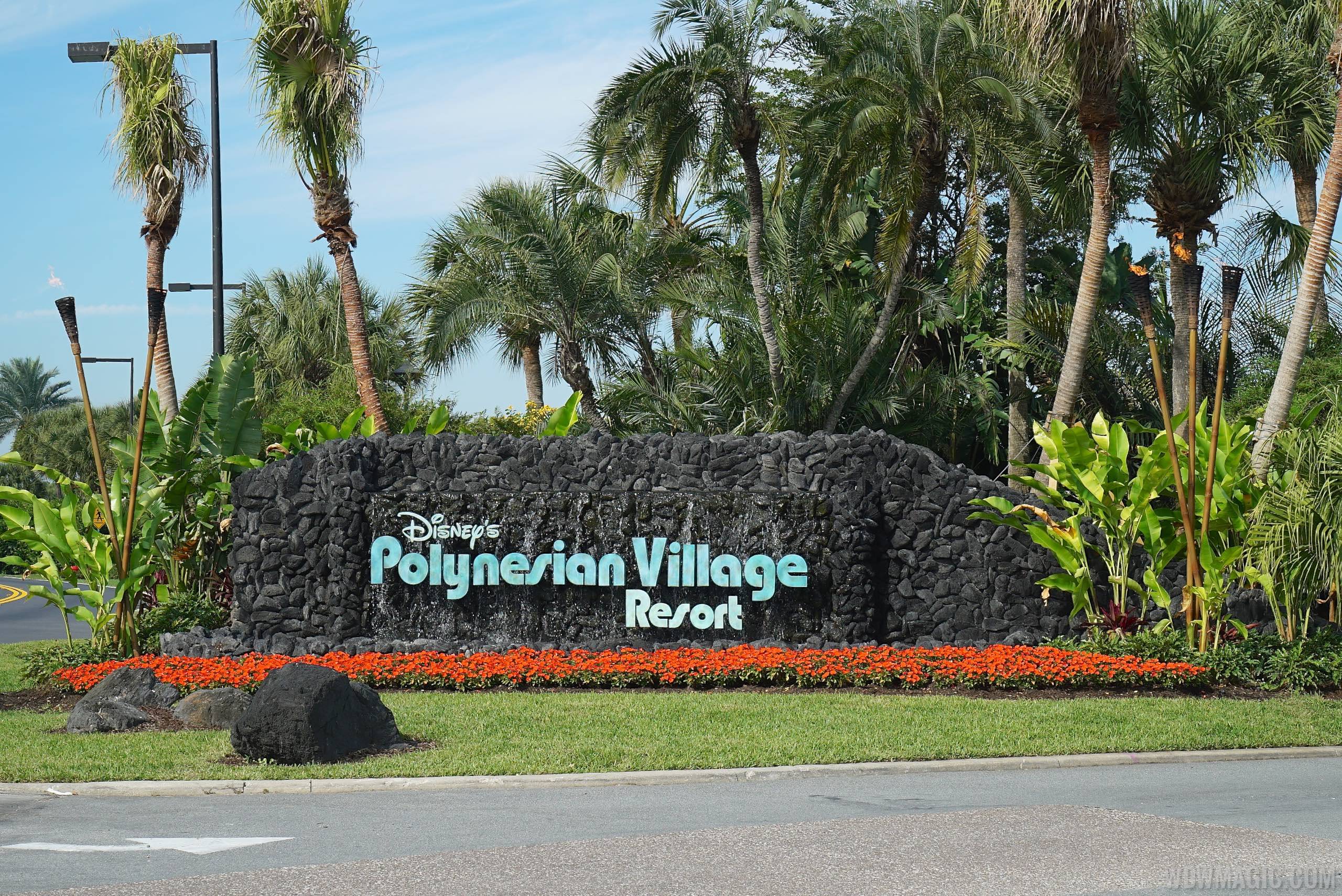 Polynesian Village Resort main entrance sign