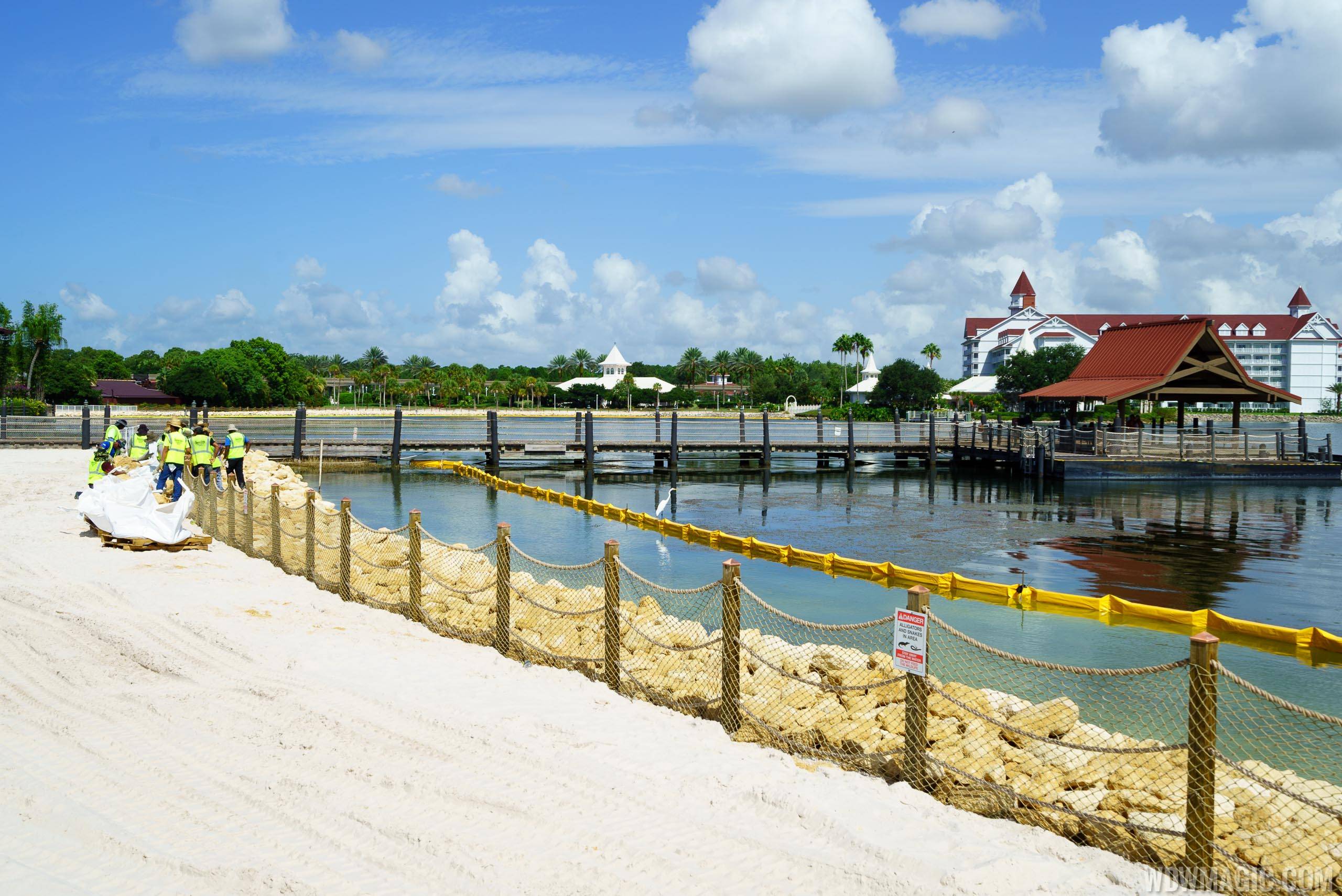 PHOTOS - Seven Seas Lagoon barrier taking shape at Disney's Polynesian Village Resort