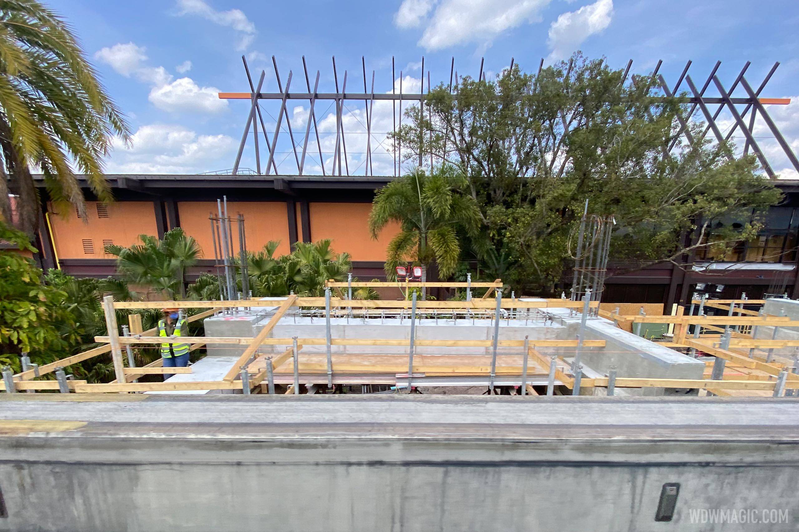 Polynesian Village Resort monorail station construction - March 22 2021