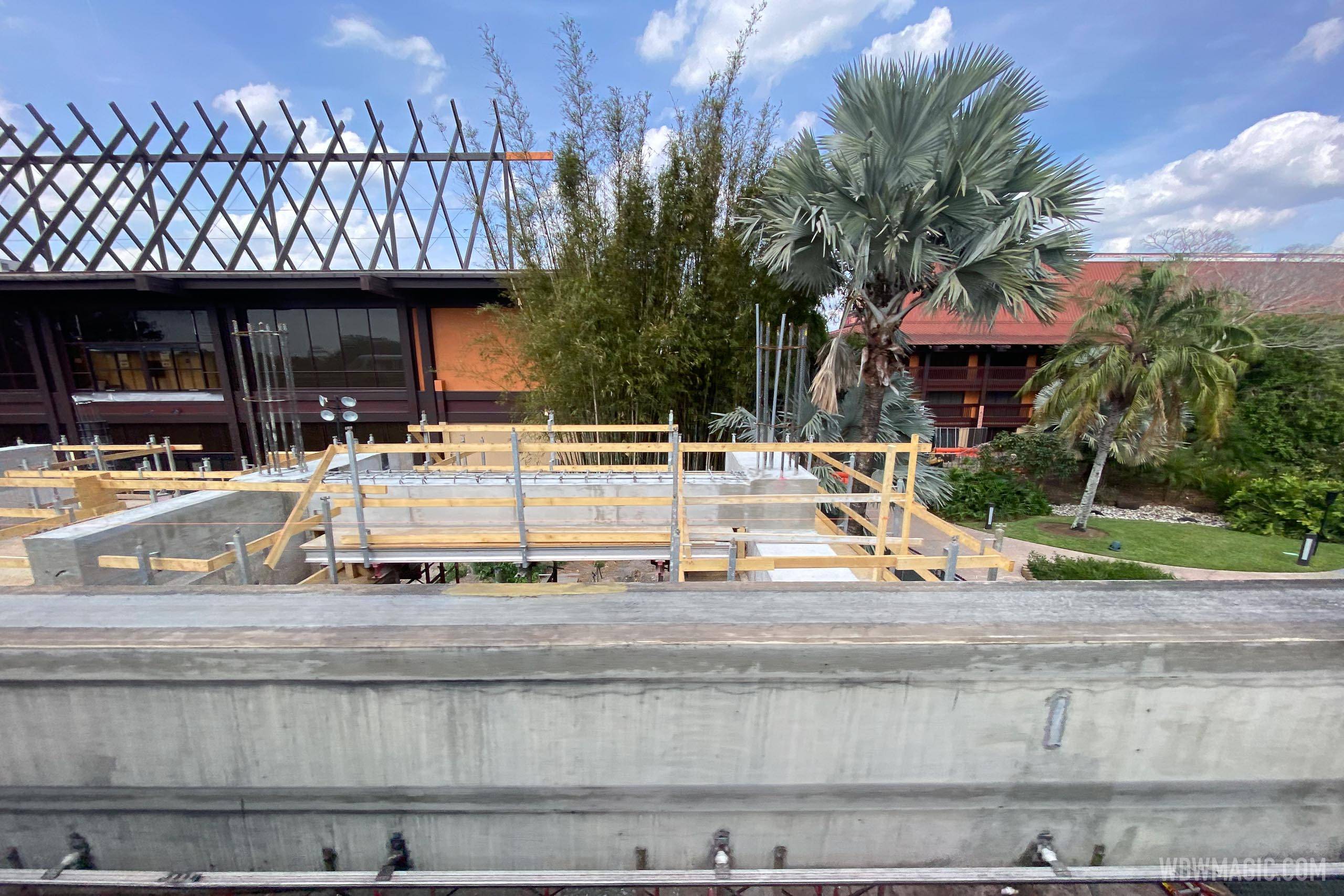 Polynesian Village Resort monorail station construction - March 22 2021