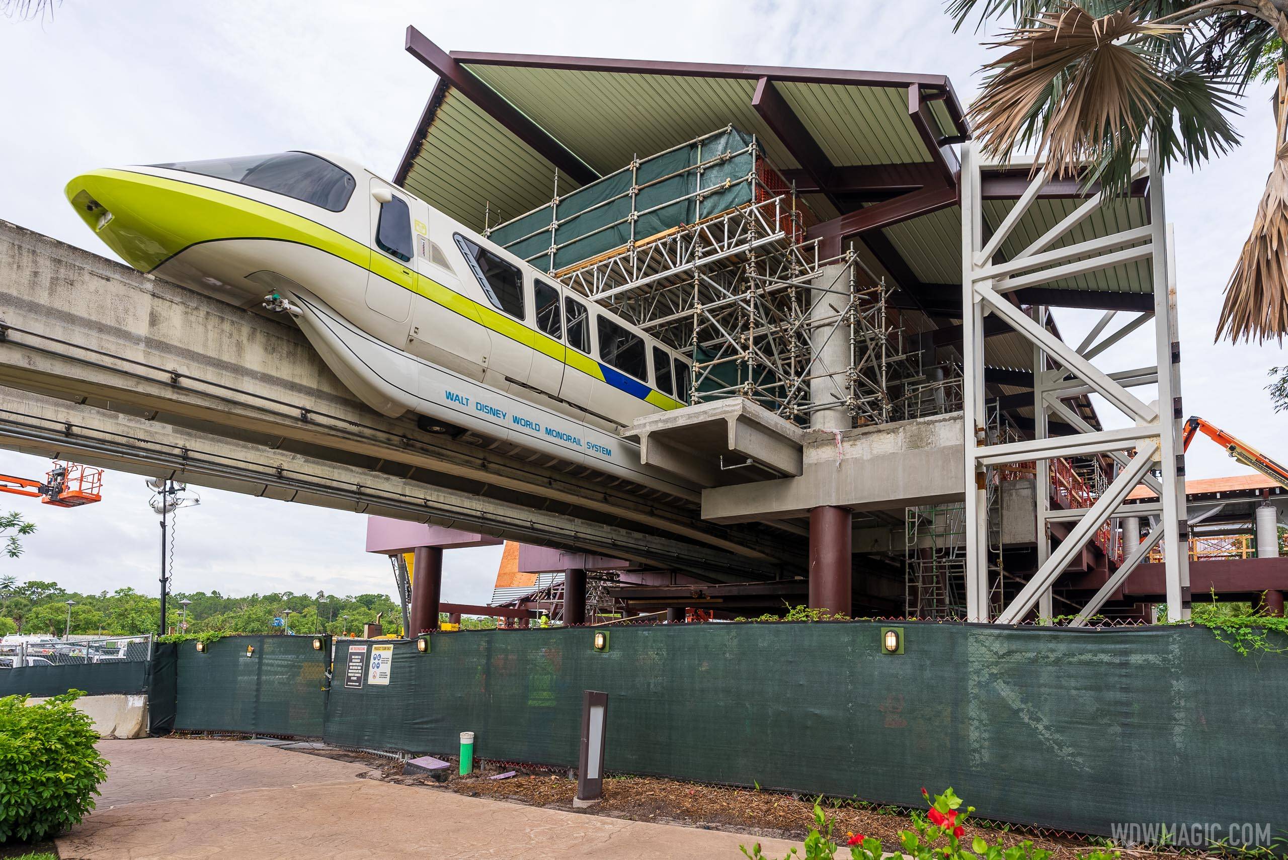 The new monorail station is still under construction and will not be ready for the July 19 reopening