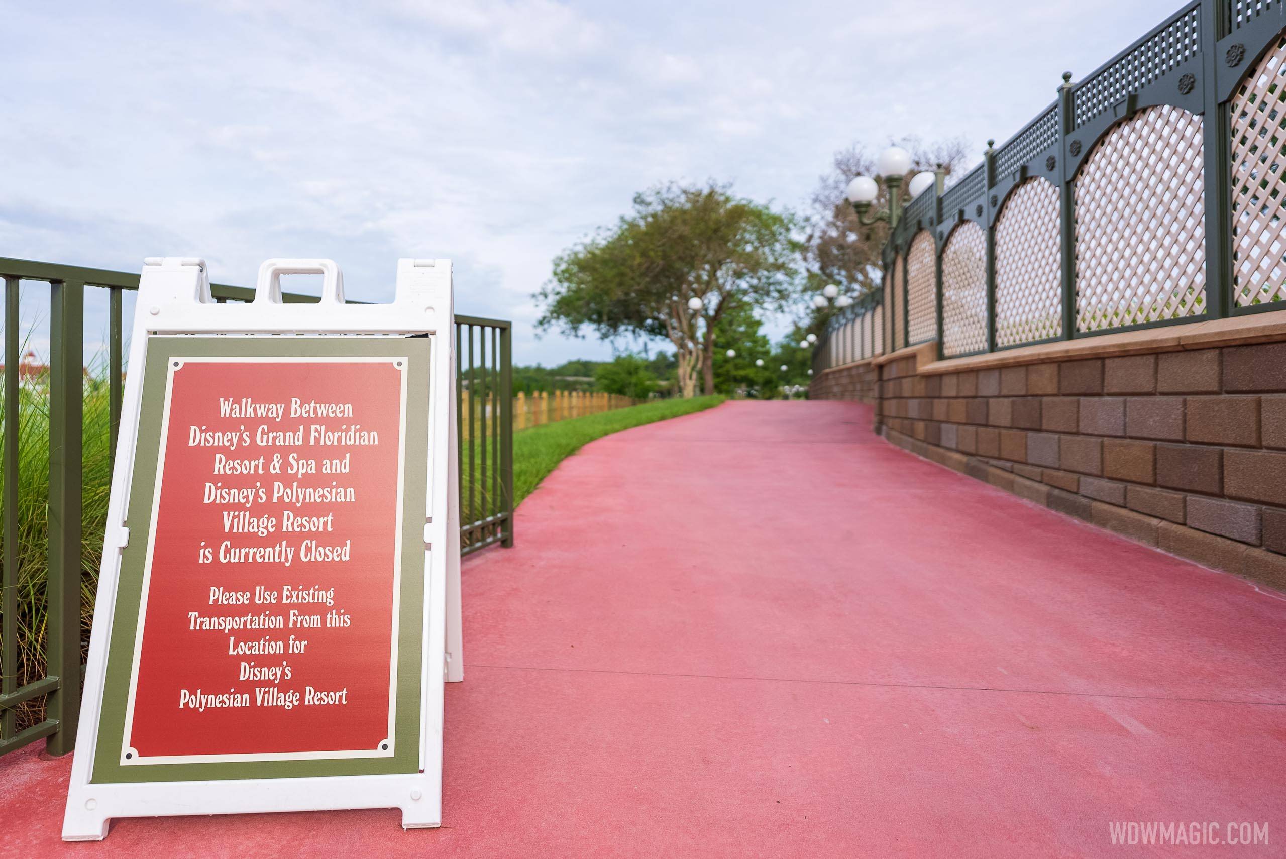 Walkway between Disney's Grand Floridian and Disney's Polynesian Resort currently closed
