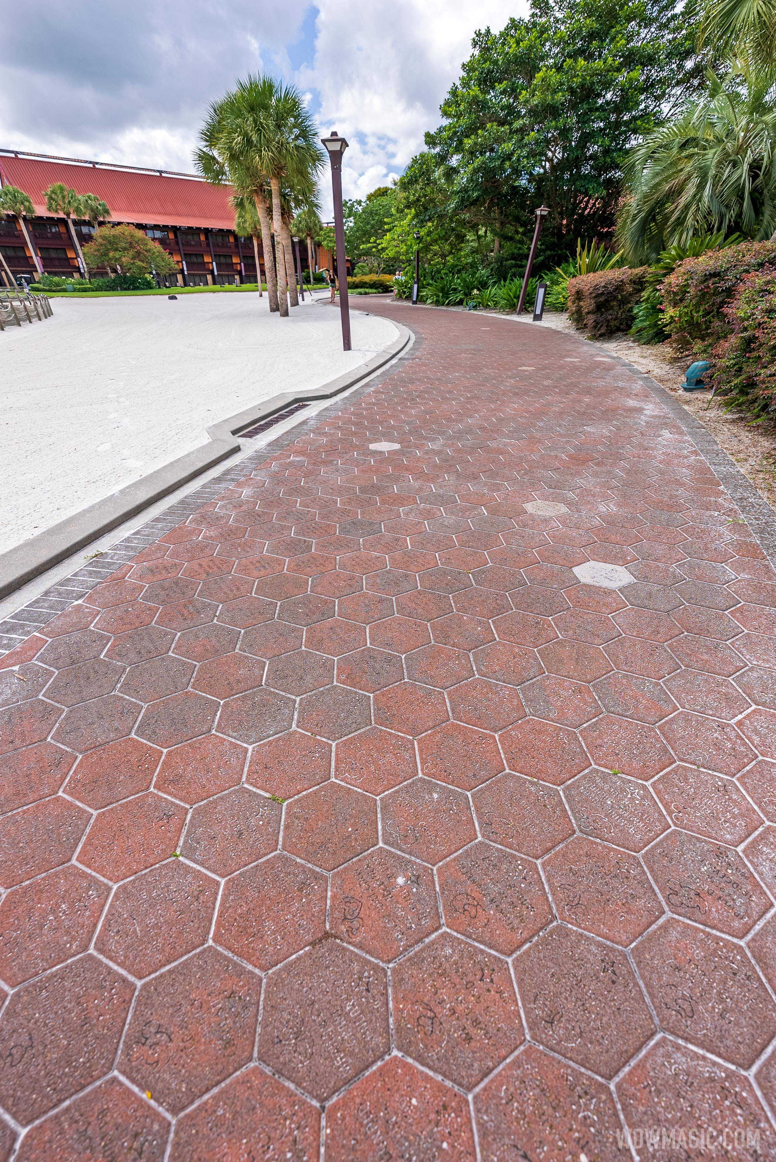 The 'Walk Around the World' bricks are still in place near to the Polynesian