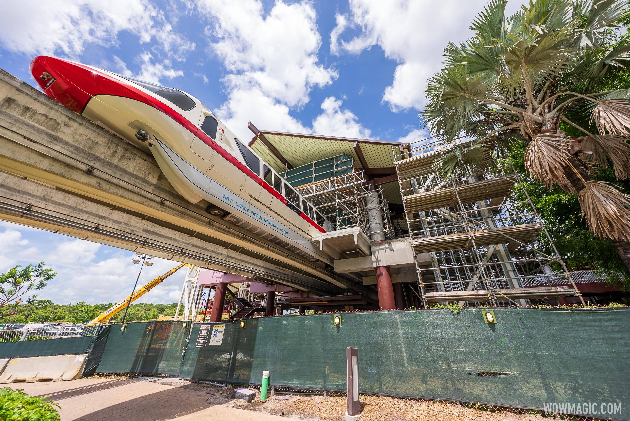The monorail passing through the station at Disney's Polynesian Resort earlier this week