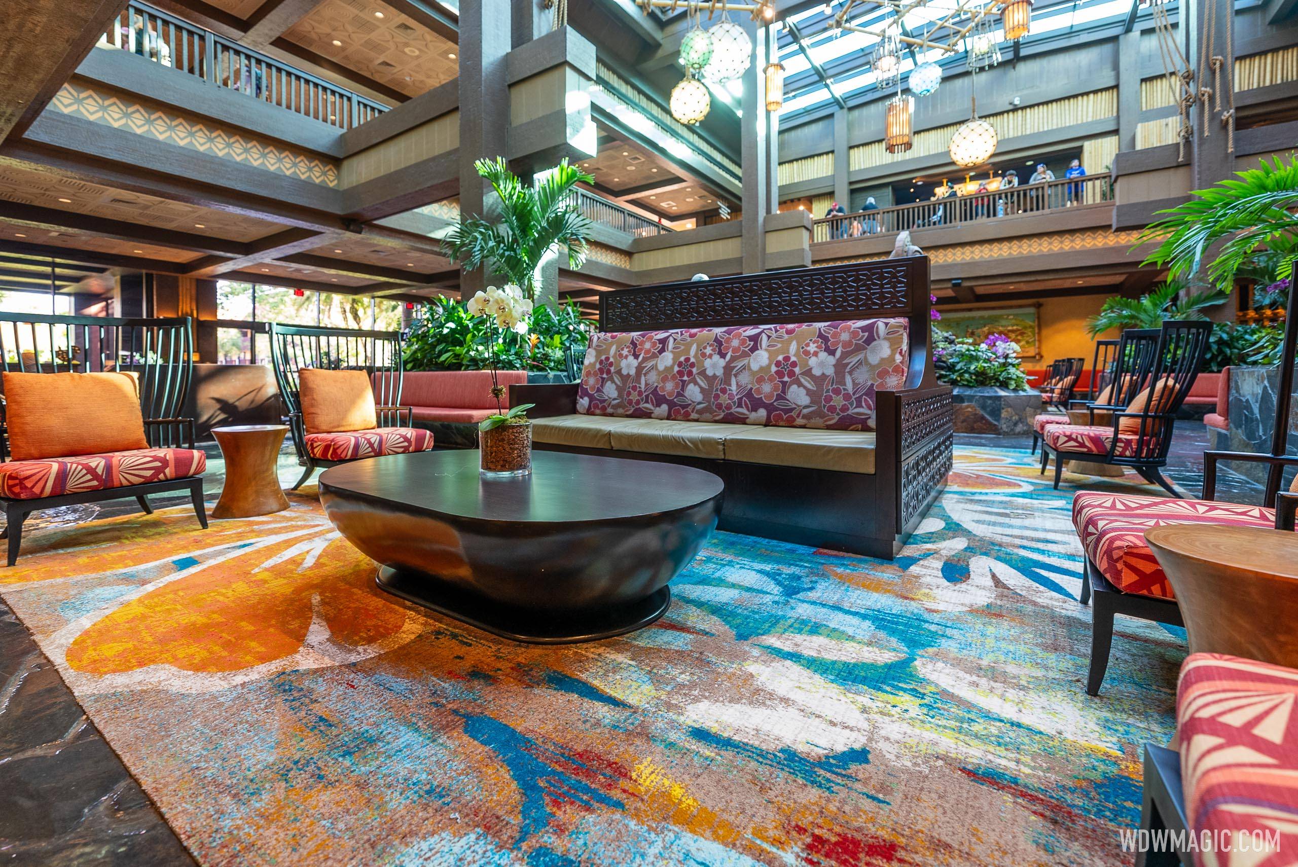 New rug color scheme at Disney's Polynesian Village Resort lobby