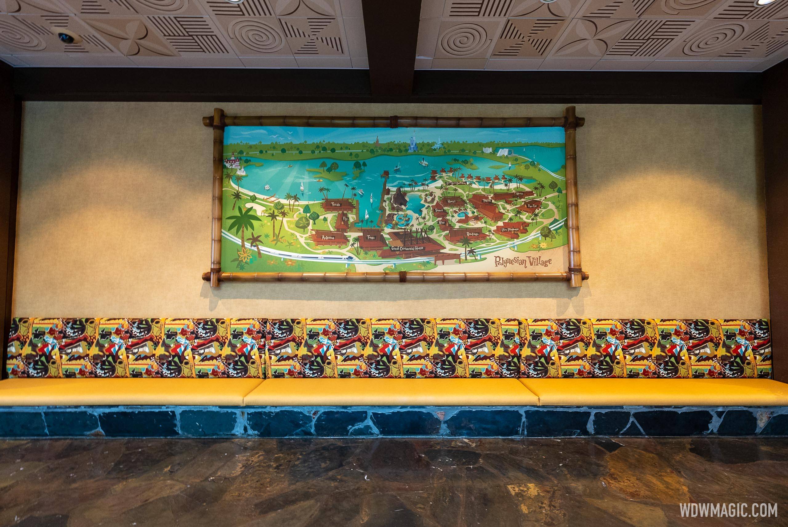 Updated seating fabric at Disney's Polynesian Village Resort lobby