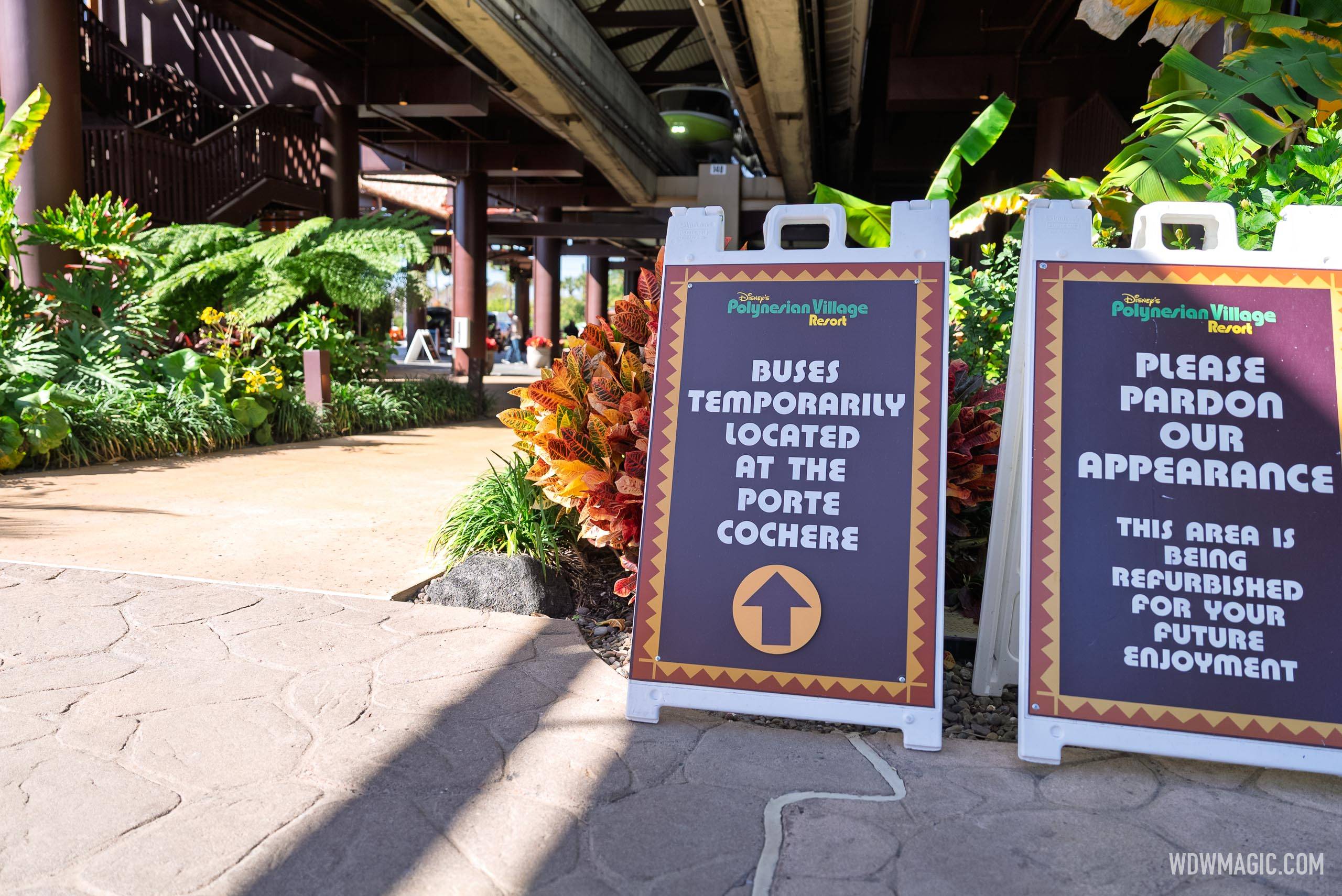 Disney's Polynesian Resort Bus Stop Construction - January 21, 2026