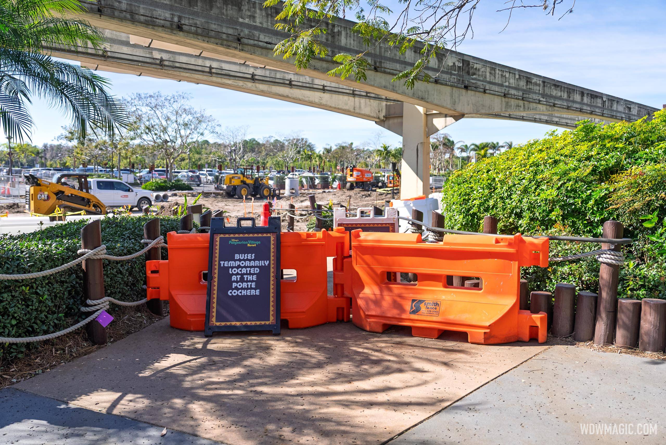 Disney's Polynesian Resort Bus Stop Construction - January 21, 2026