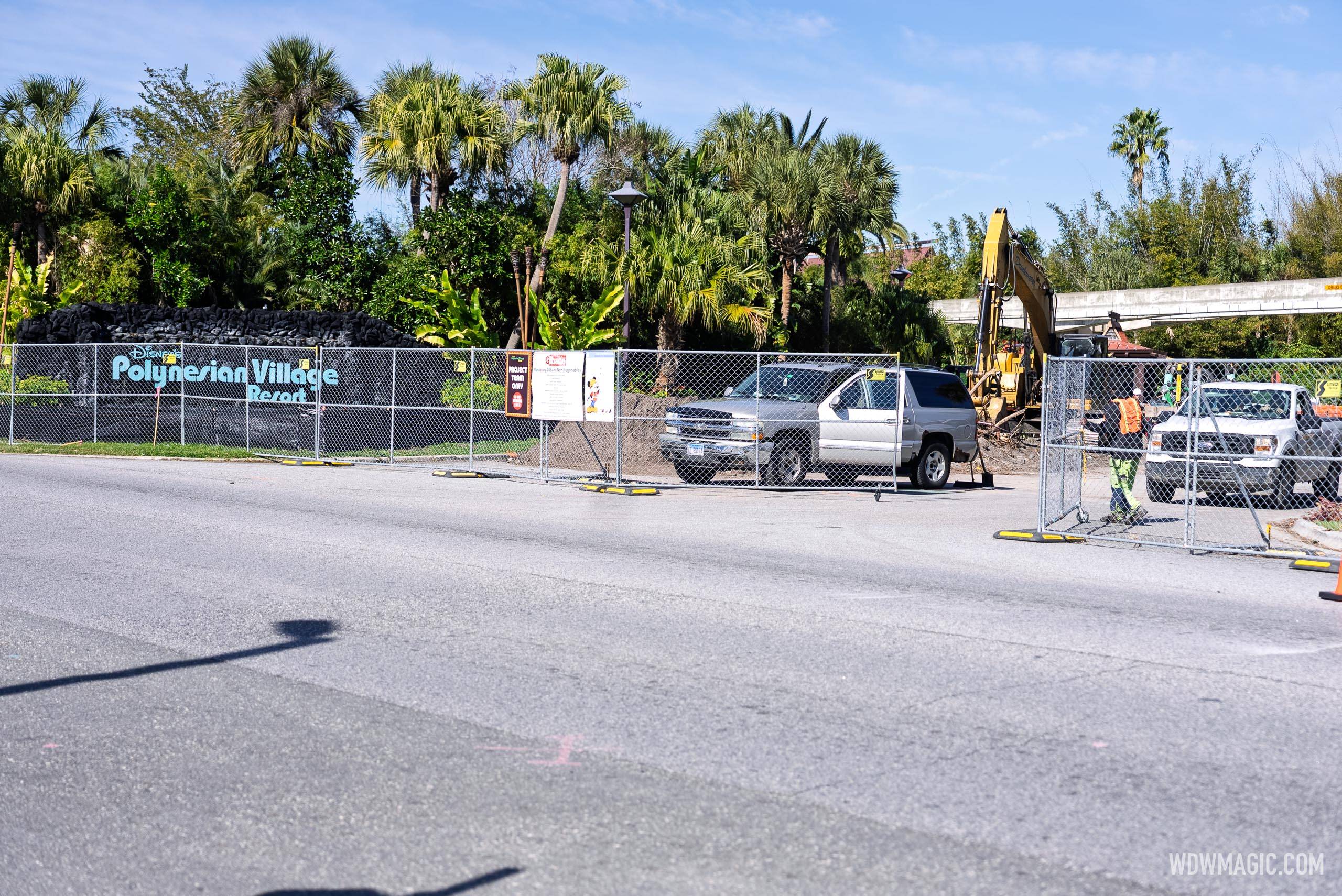 Disney's Polynesian Resort Bus Stop Construction - January 21, 2026
