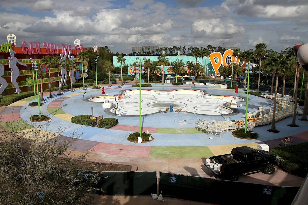 PHOTOS - Hippy Dippy Pool refurbishment at Disney's Pop Century Resort