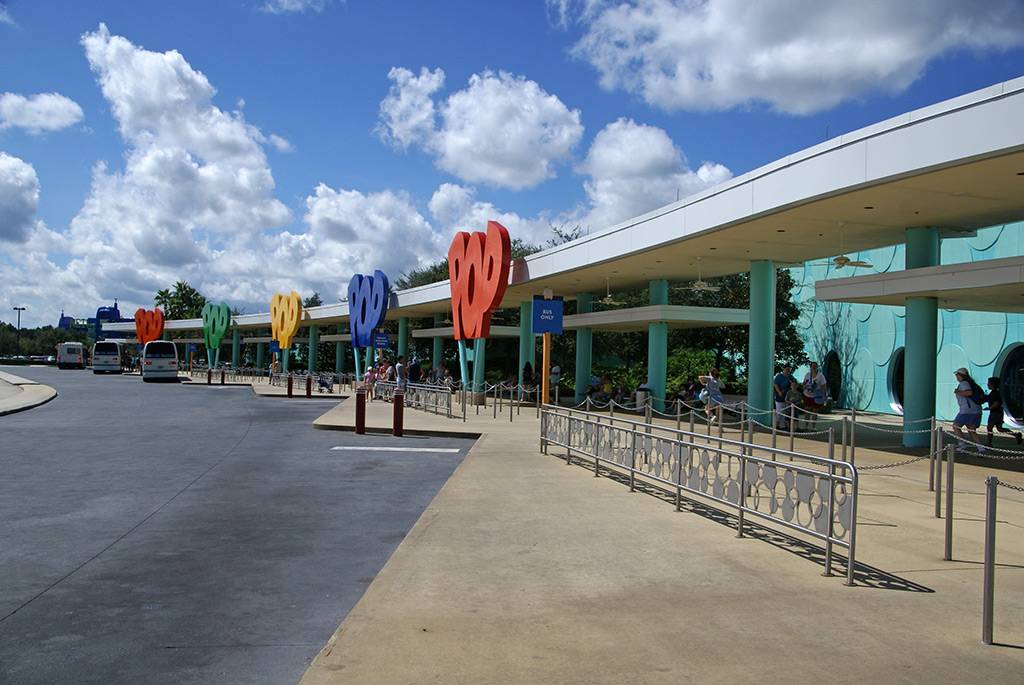 Disney bus transporation area for the parks