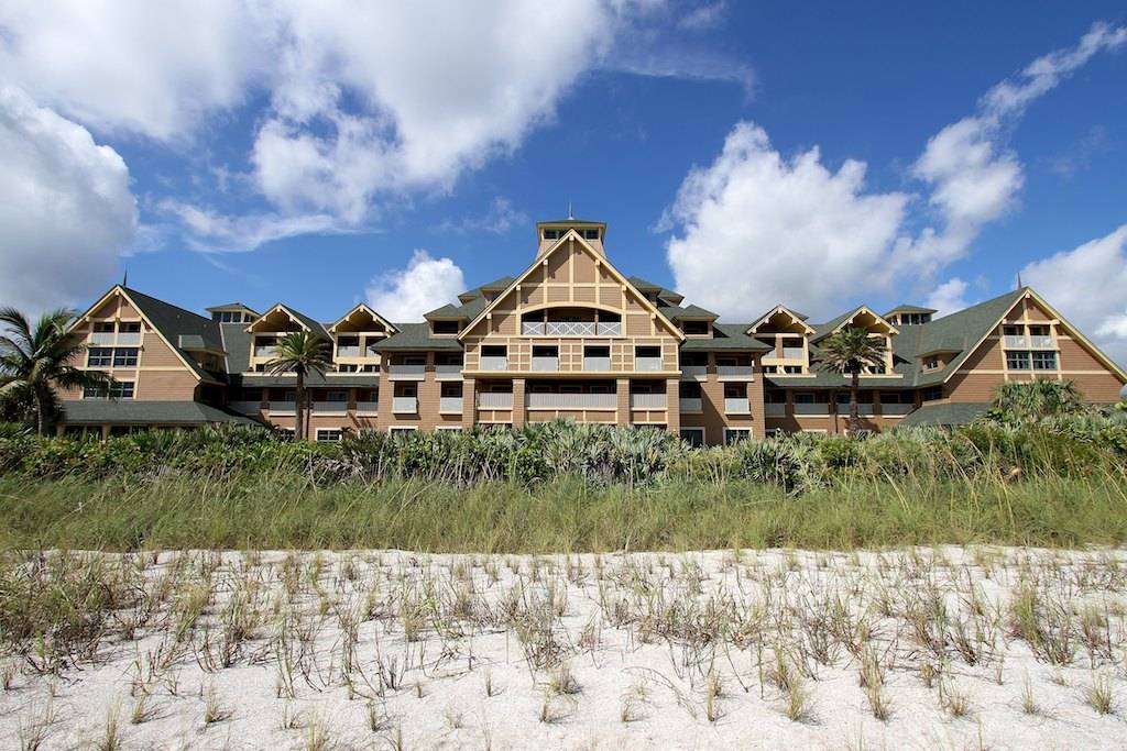 Disney's Vero Beach Resort Inn viewed from the beach