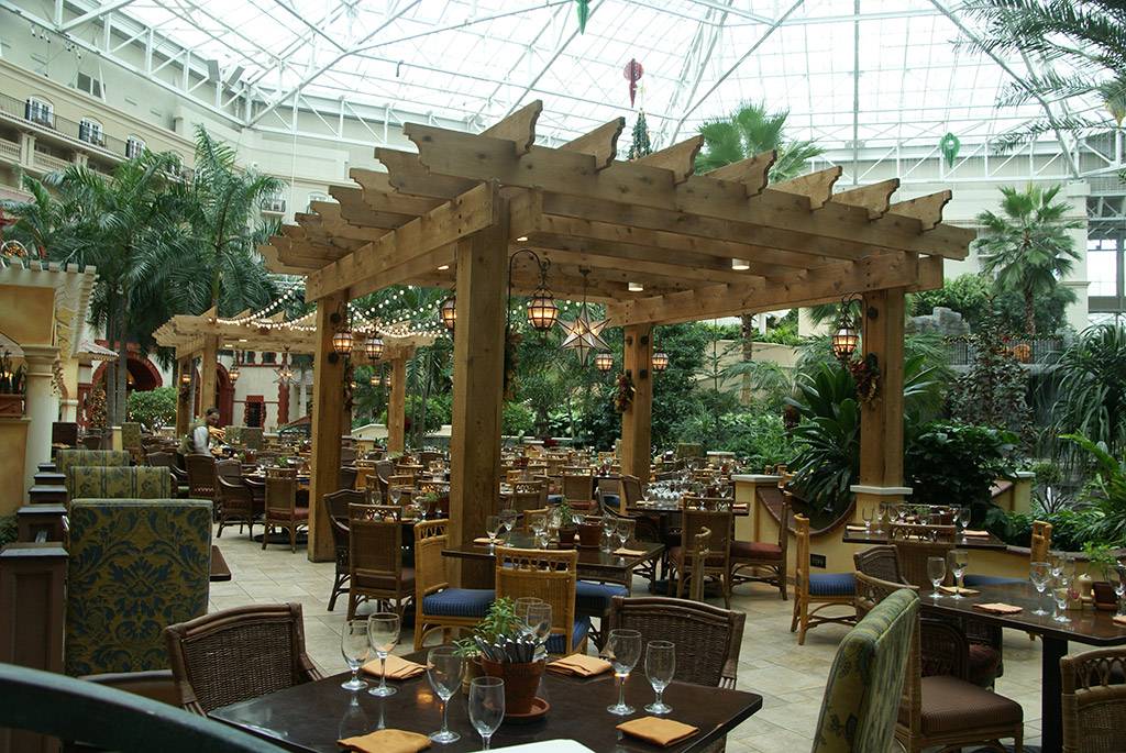 The feeling of being outdoors at Villa de Flora - yet still in the air conditioned comfort of the St. Augustine Atrium