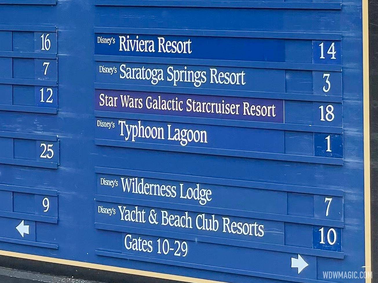 Galactic Starcruiser bus directory sign